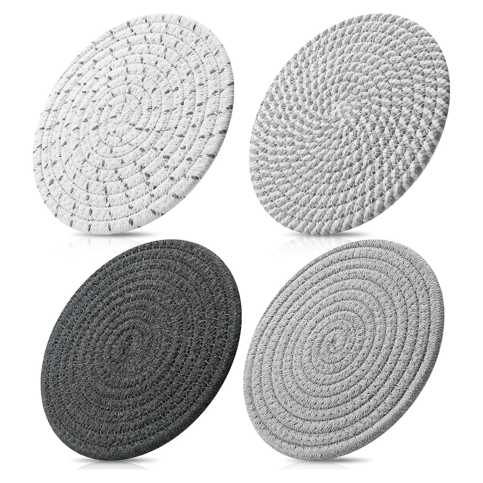 Trivetes de Algodón ME.FAN 4 Set 18.3 cm Gris