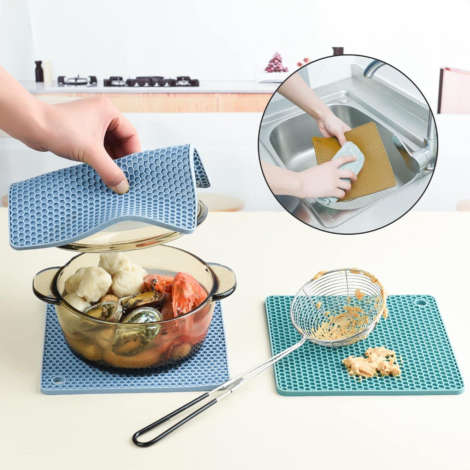 Trivetes de Silicona Kalsreui 18.5 cm Resistente al Calor 6 Pzas