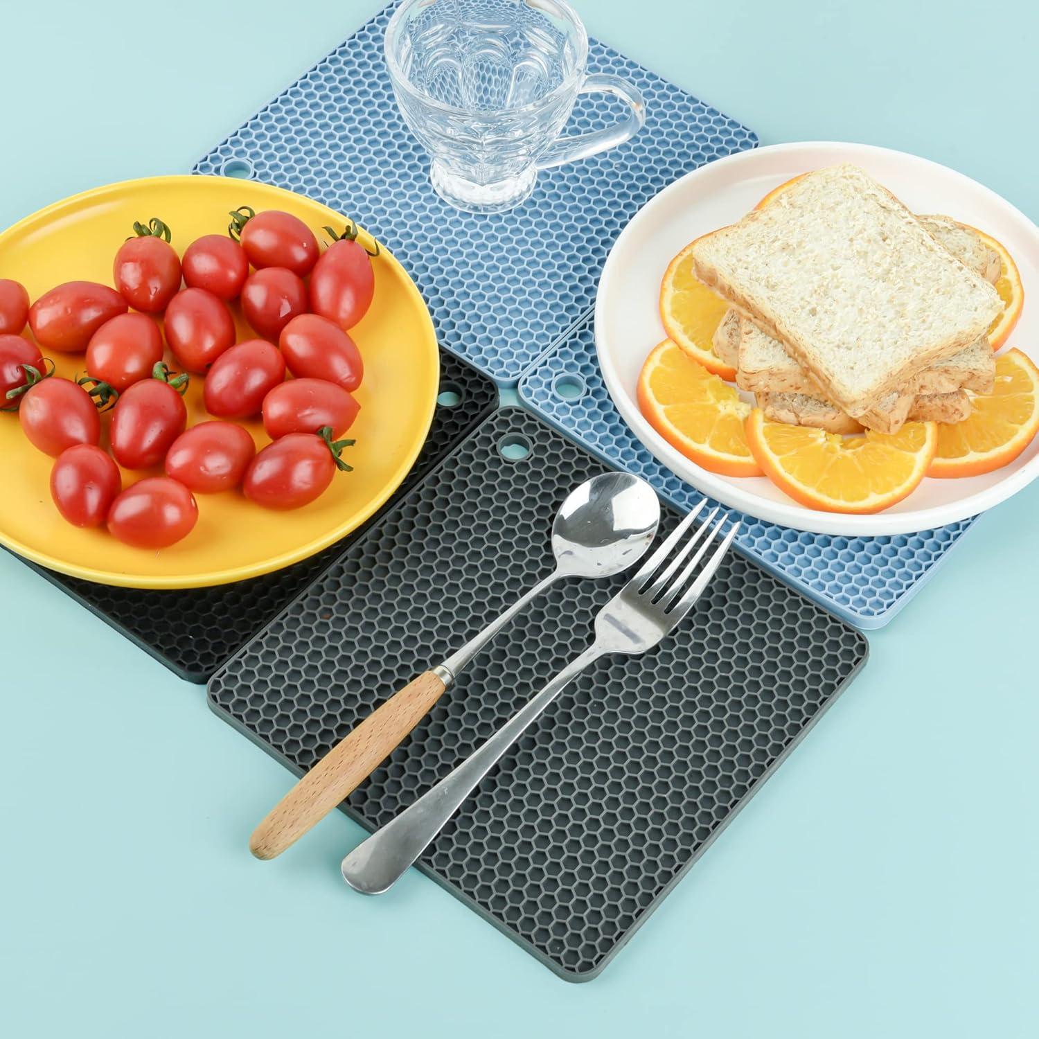 Trivetes de Silicona Kalsreui 18.5 cm Resistente al Calor 6 Pzas