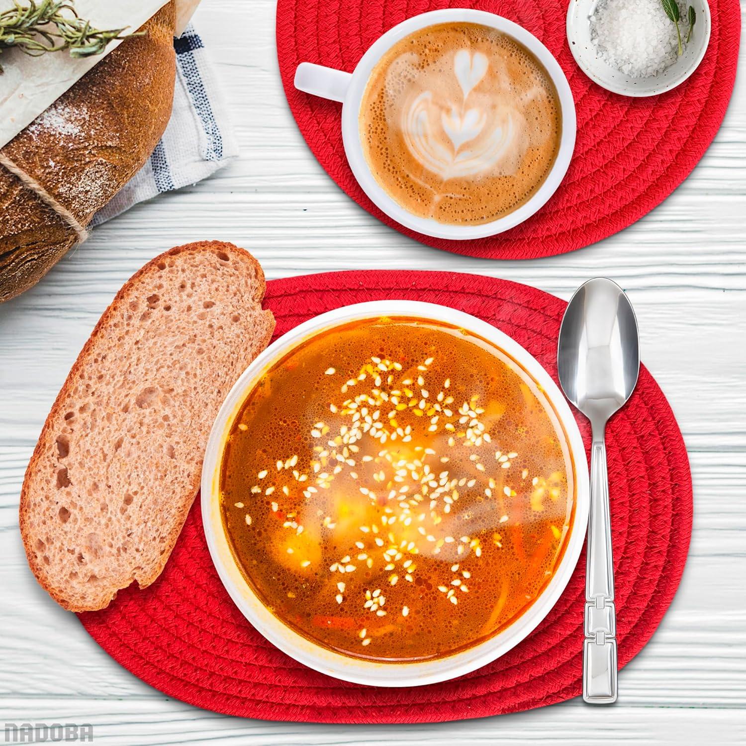 3 Almohadillas Rojas NADOBA para Platos Calientes - 30.5 cm