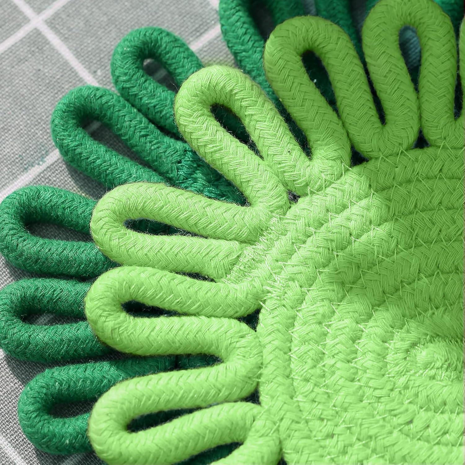 Trivetes Kanmoon de Algodón Verde 19 cm Set de 3 para Cocina