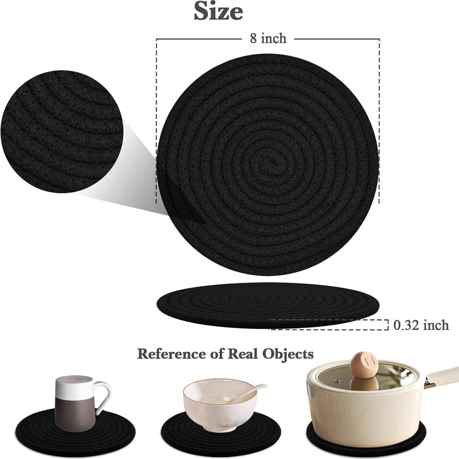 Trivetes de Algodón Dakartoon, 4 Piezas, 20.32 cm, Antideslizantes