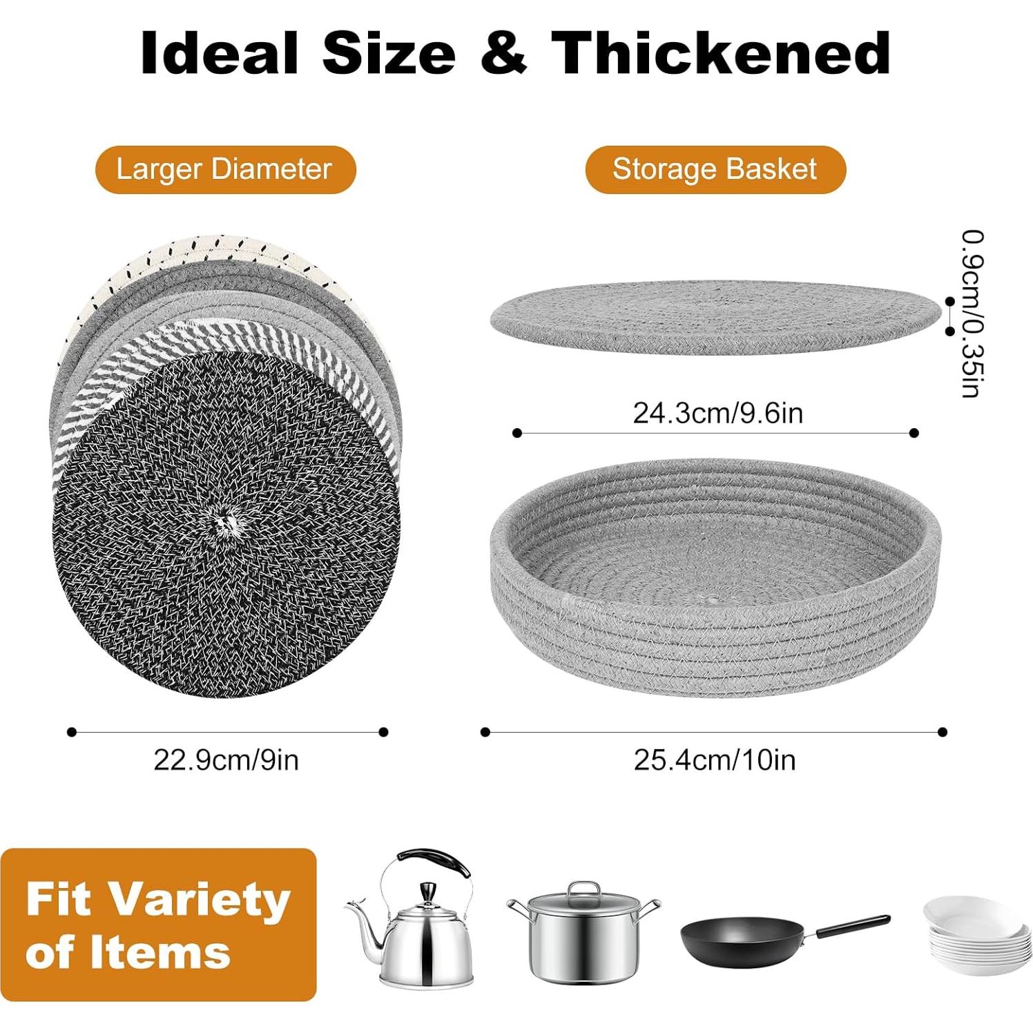 Trivetes de Algodón TIAMECH 9" Redondos Set 5 Piezas