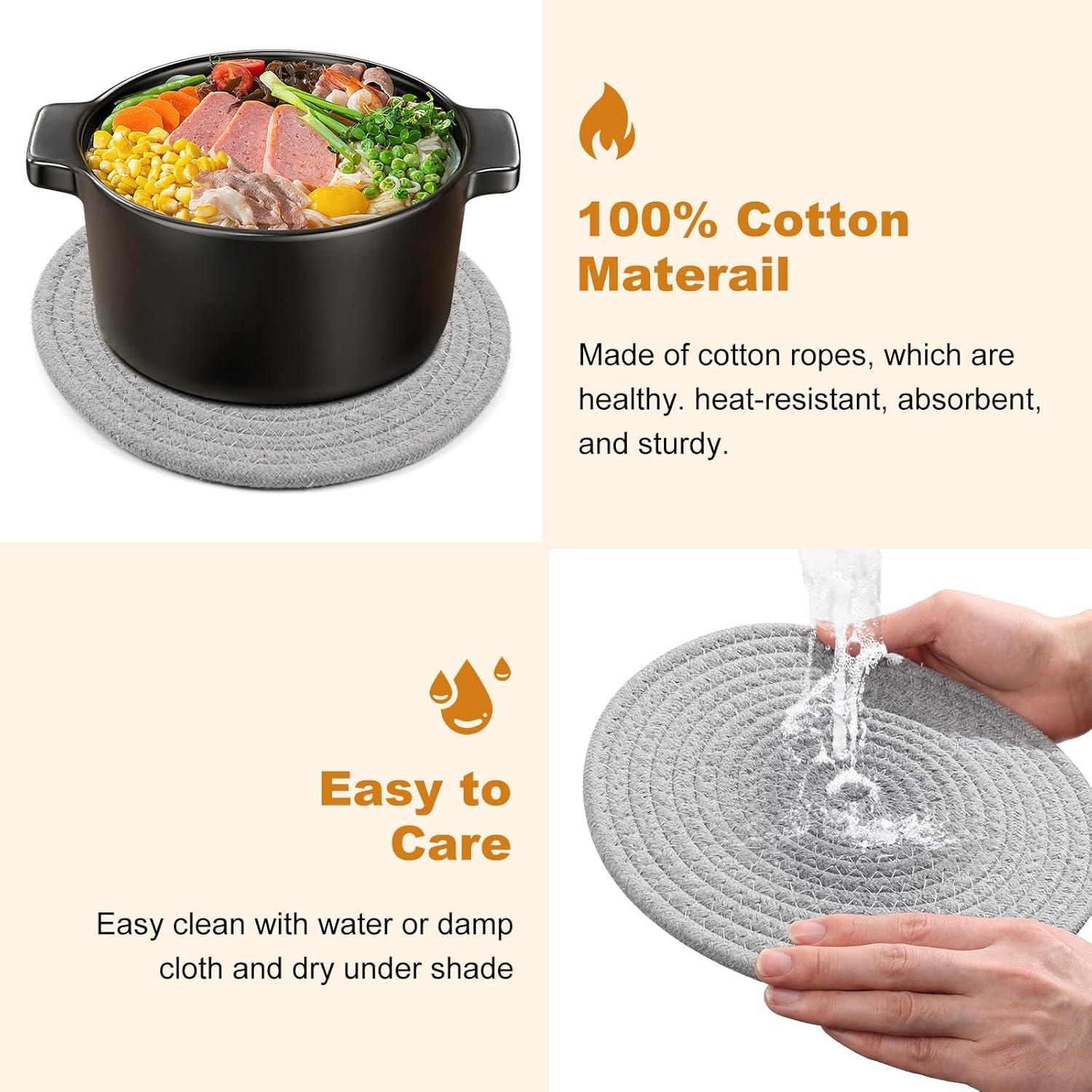 Trivetes de Algodón TIAMECH 9" Redondos Set 5 Piezas