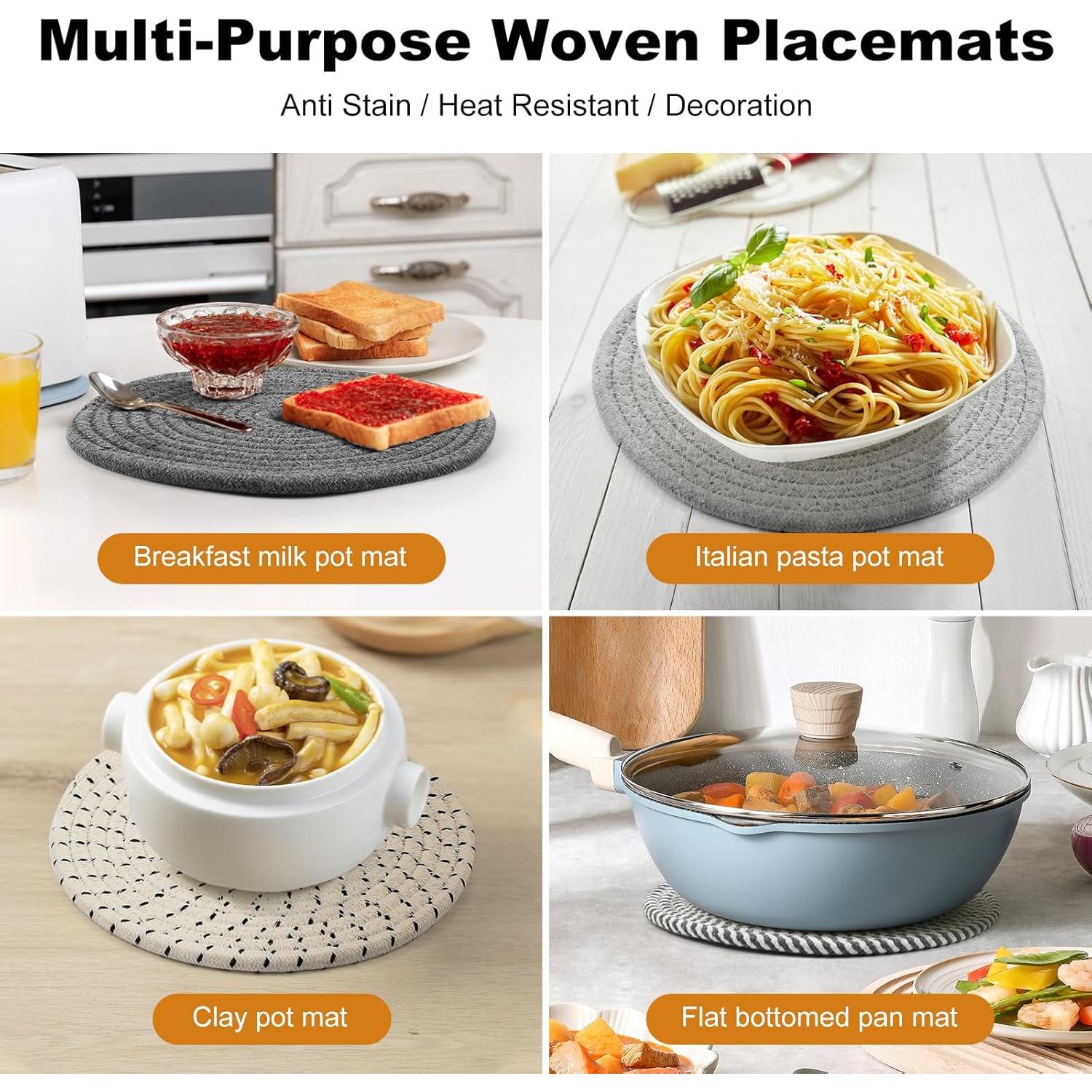 Trivetes de Algodón TIAMECH 9" Redondos Set 5 Piezas