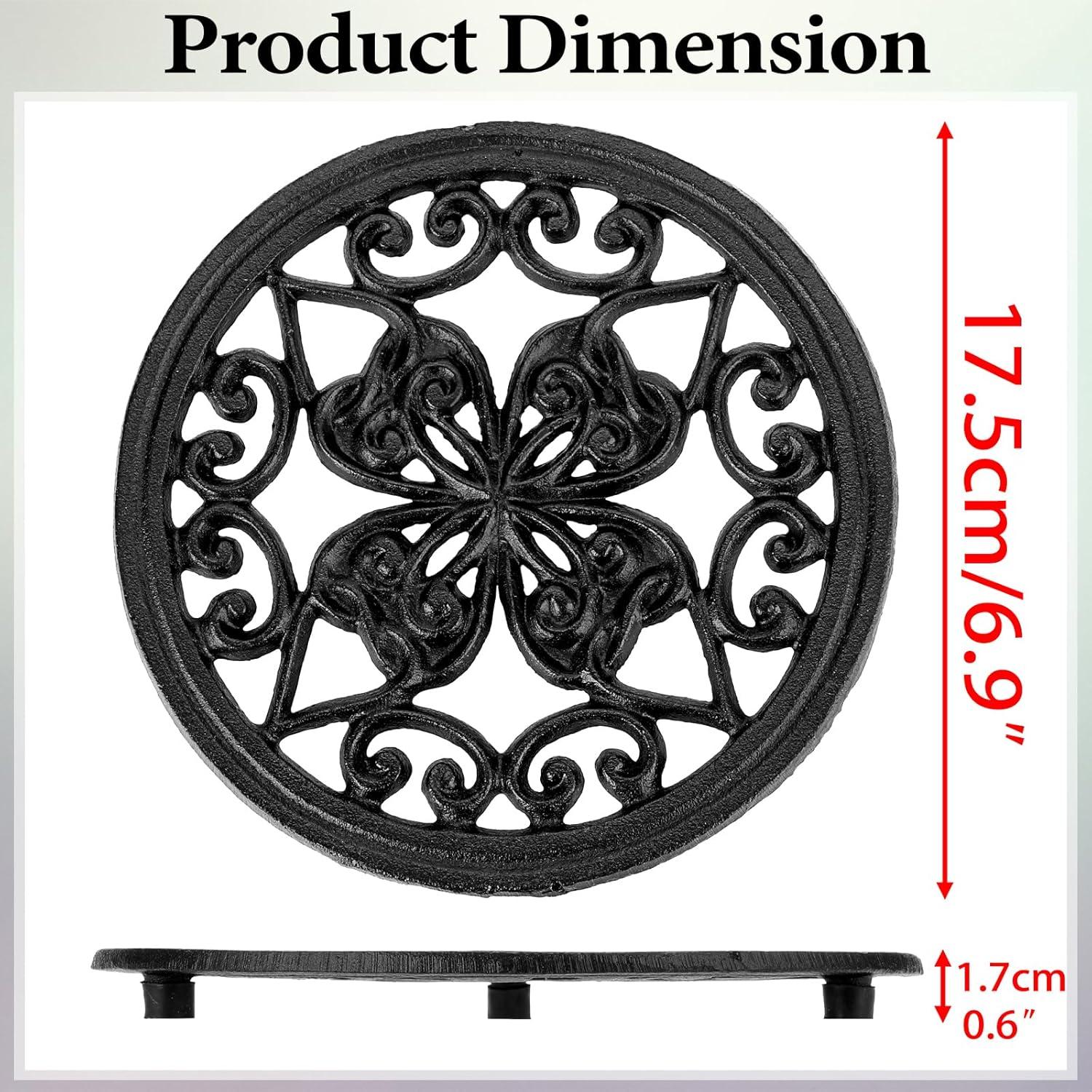 Trivet Redondo de Hierro Fundido BTSKY 17.5 cm Antideslizante