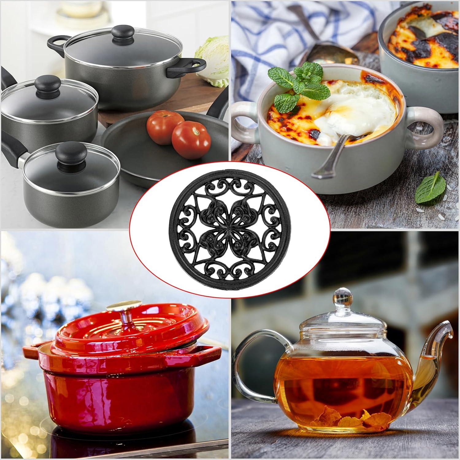 Trivet Redondo de Hierro Fundido BTSKY 17.5 cm Antideslizante