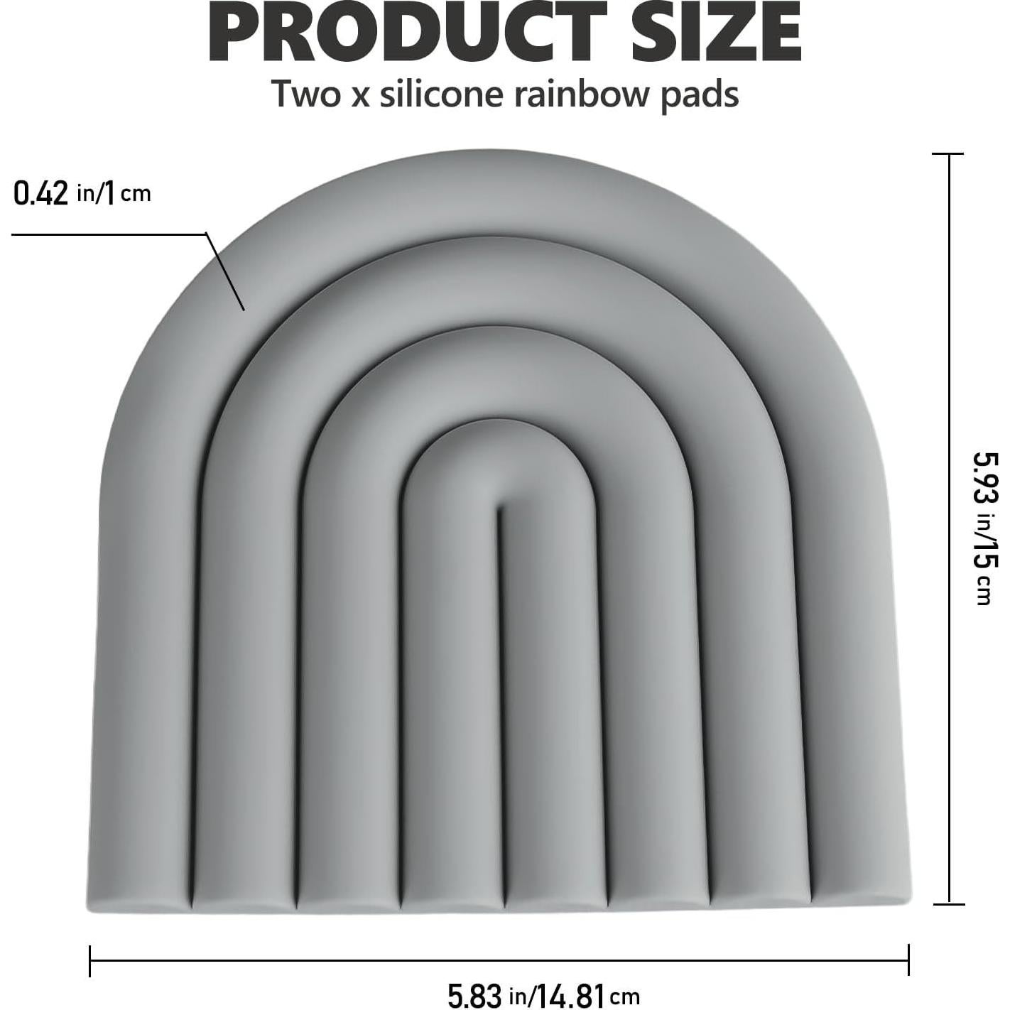 Trivets de Silicona CAMENDE - 2 Unidades Antideslizantes Gris