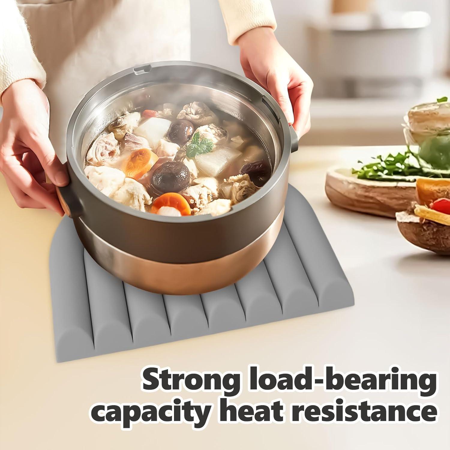 Trivets de Silicona CAMENDE - 2 Unidades Antideslizantes Gris