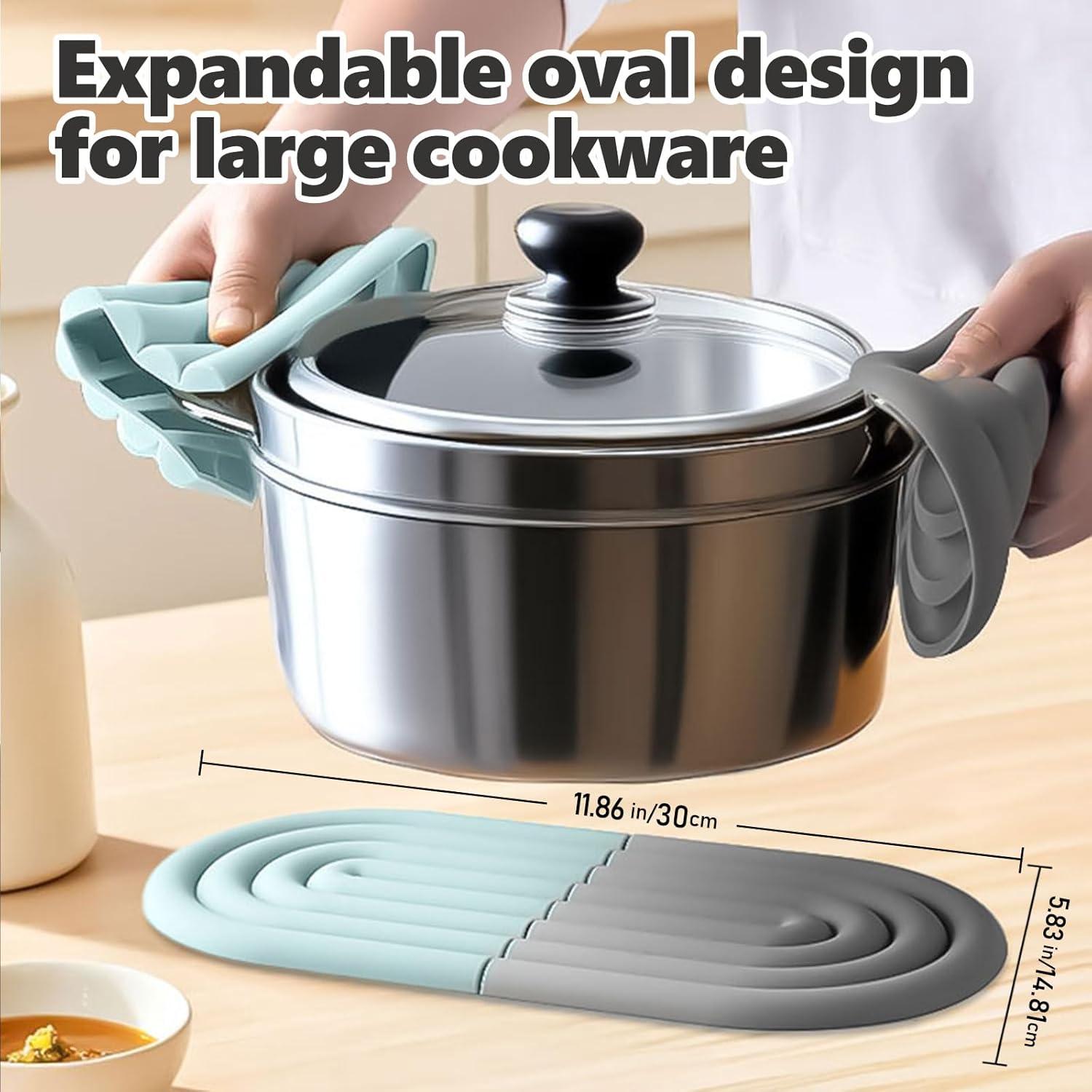 Trivets de Silicona CAMENDE - 2 Unidades Antideslizantes Gris