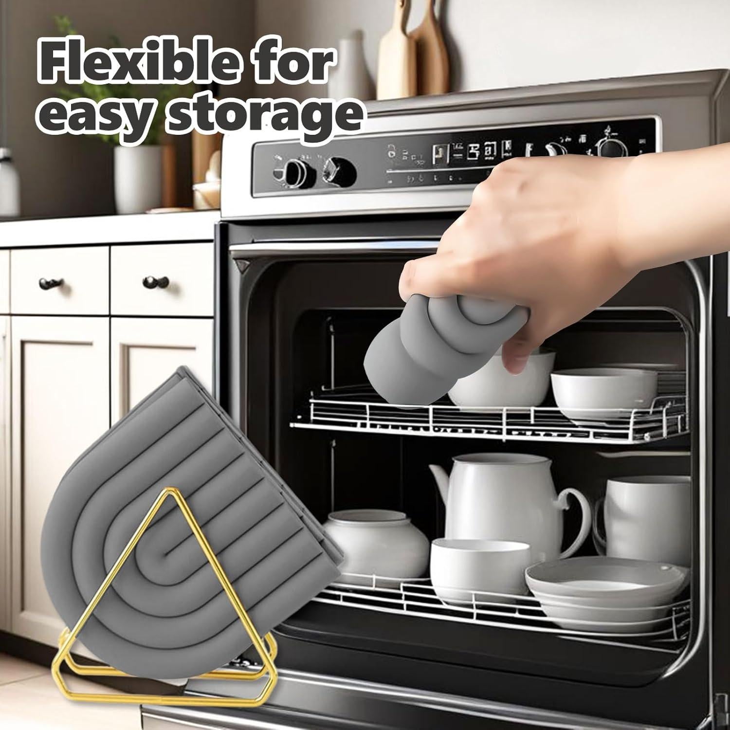 Trivets de Silicona CAMENDE - 2 Unidades Antideslizantes Gris