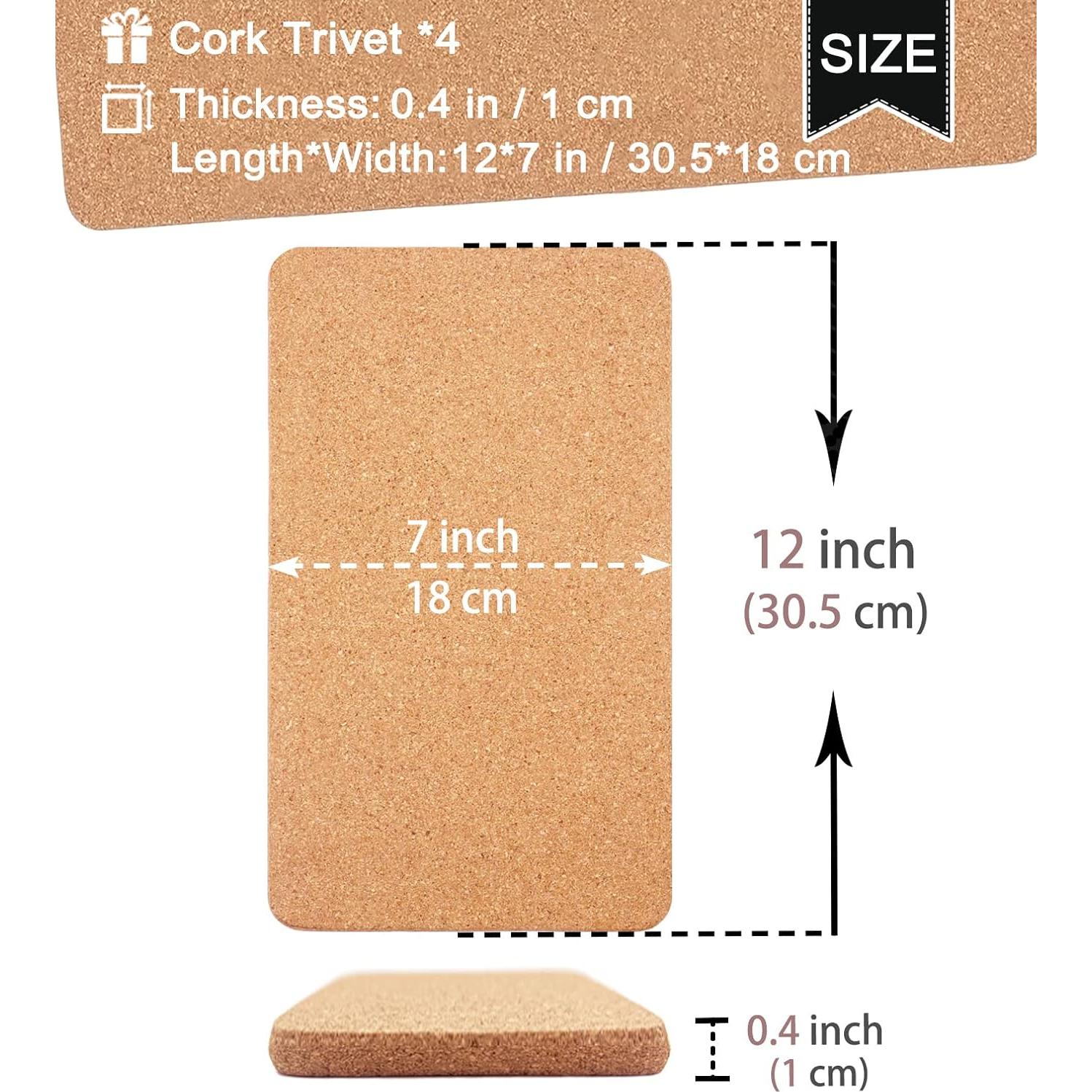 Trivete de Corcho KITLAB 4 Pcs 30.5 x 18 cm Resistente al Calor