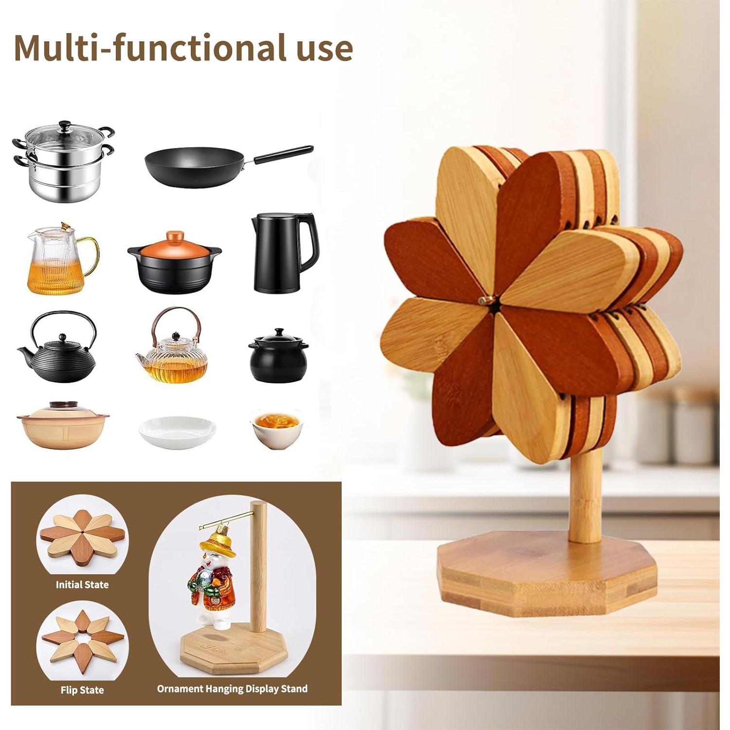 Set de 4 Posavasos de Madera KYLISERA Hexagonales Reversibles