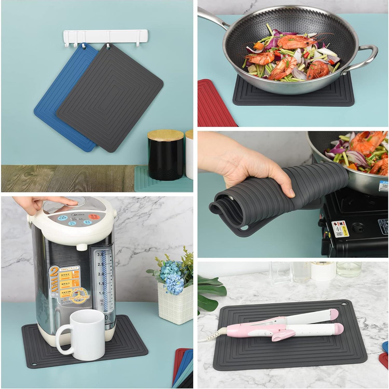 Trivetes de Silicona Nstezrne, Juego de 2, 29x23 cm, Blanco