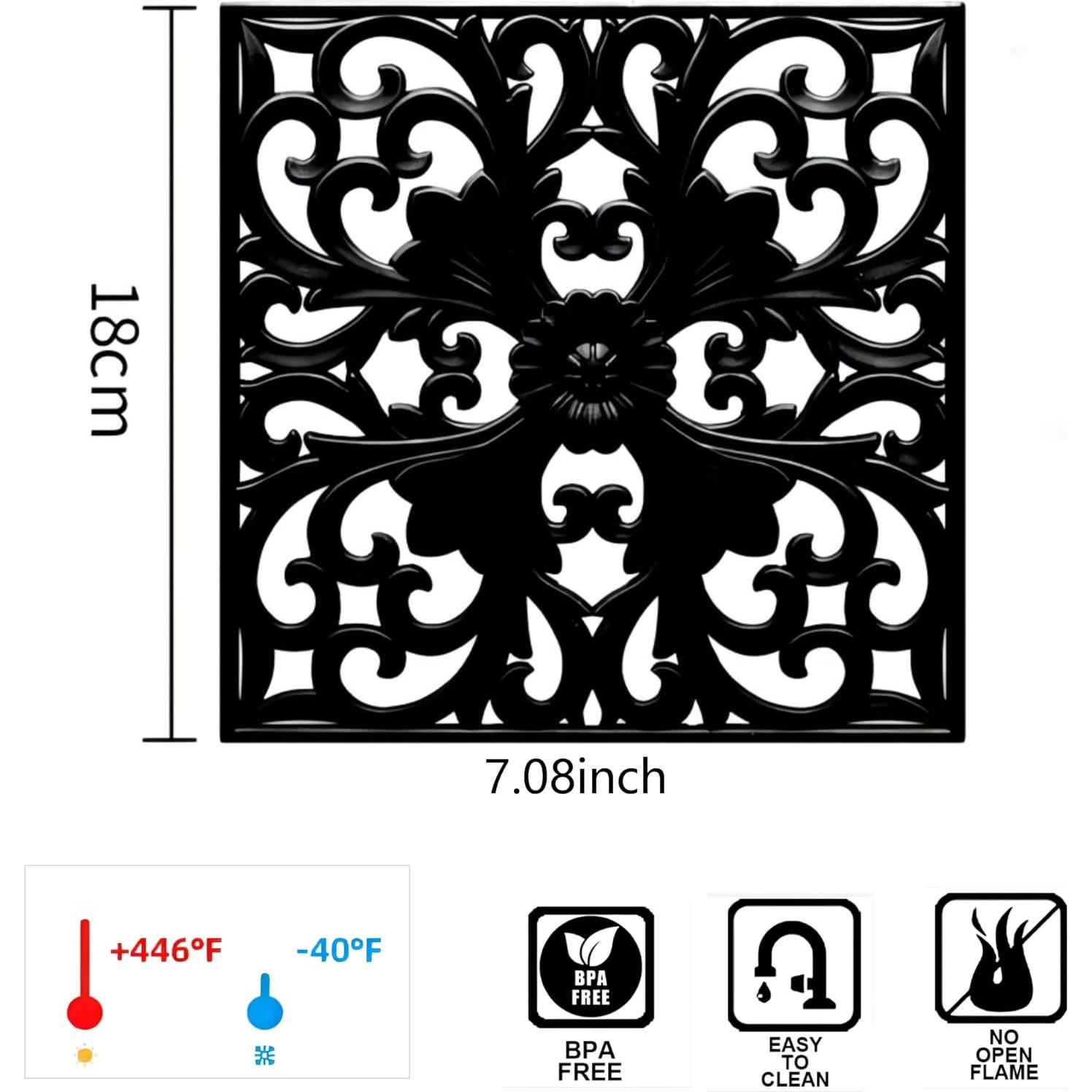 Mats de Silicona Hotsyang - Trivets Cuadrados 18cm Azul - 3 Piezas