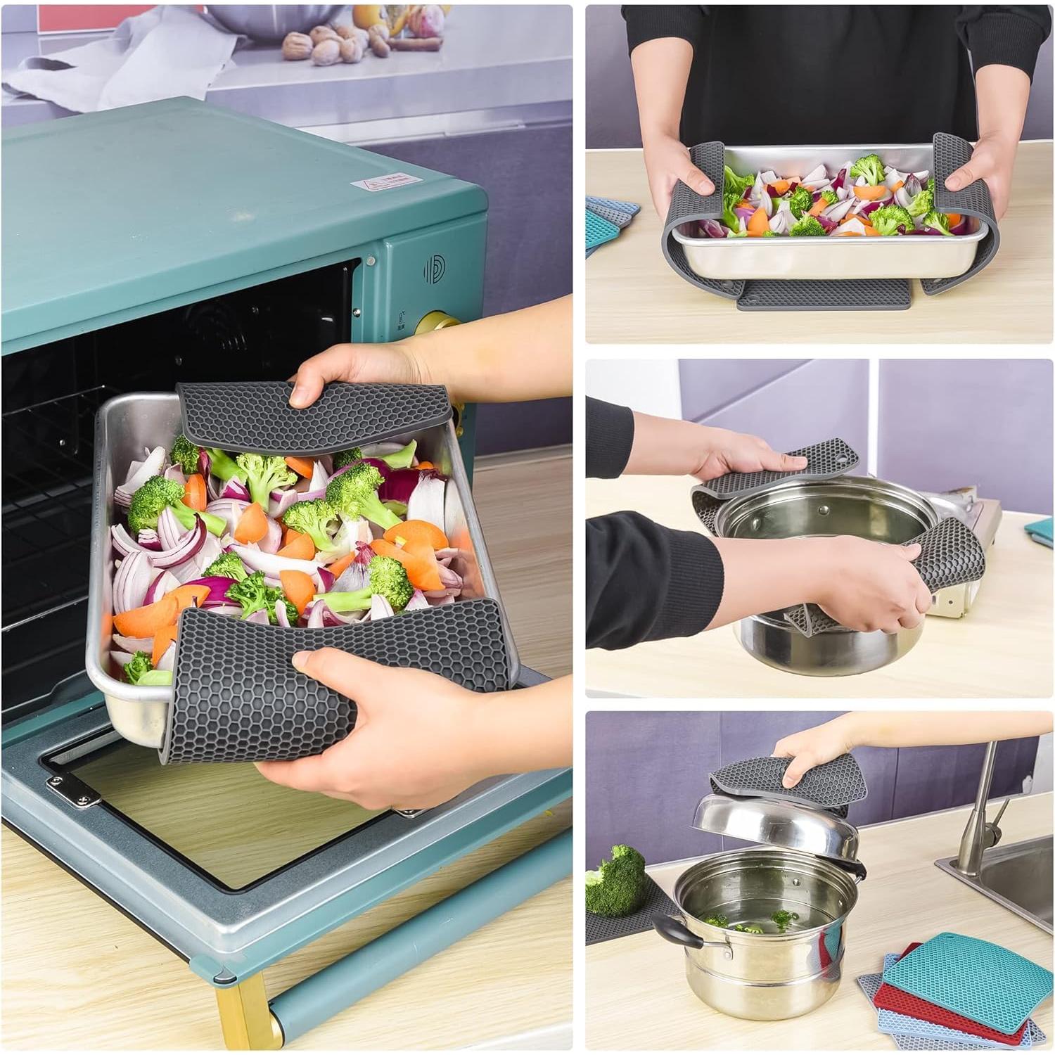 Juego de 4 Mats de Silicona IFFMYJB Resistentes al Calor 18.5cm