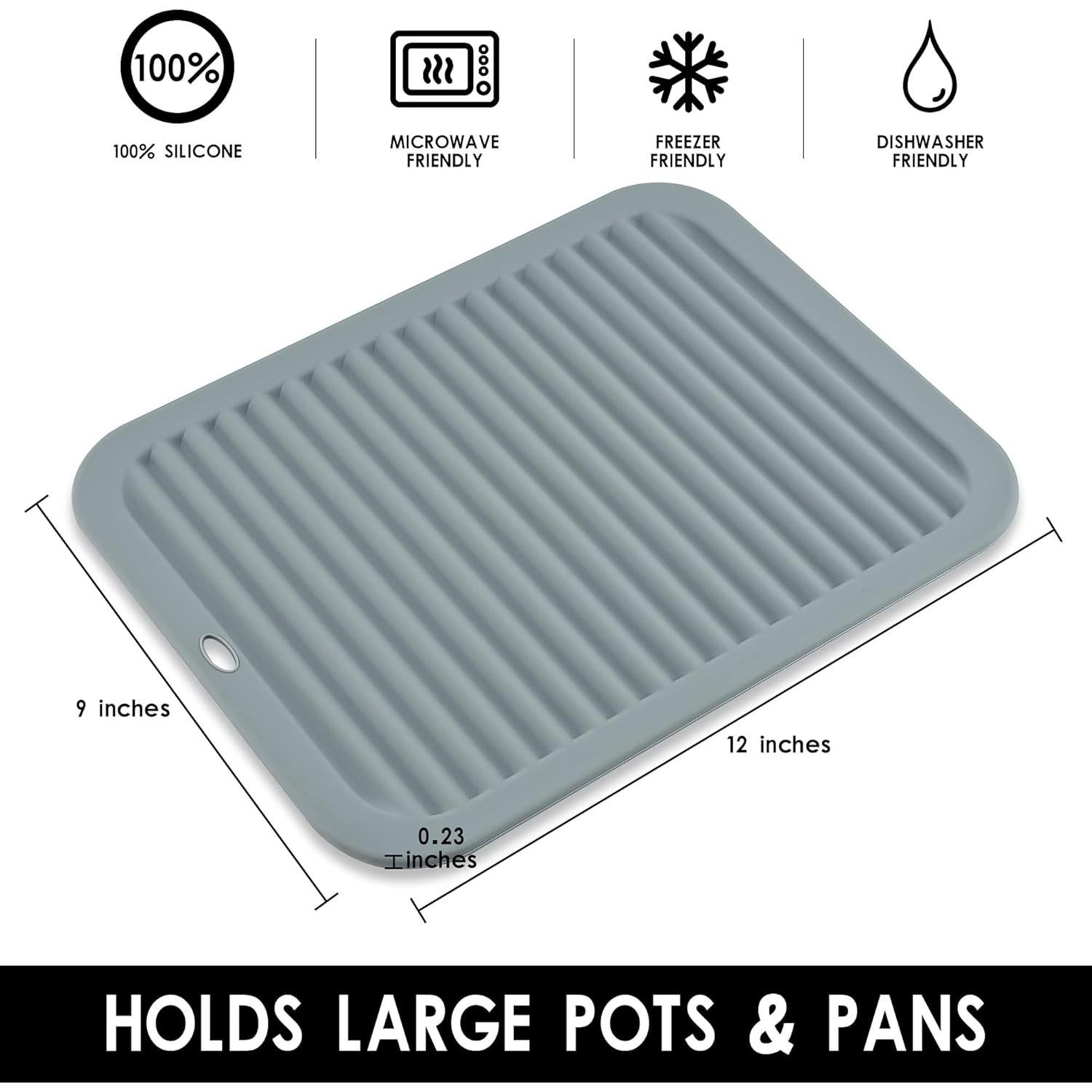 Trivetes de Silicona Smithcraft, Juego de 2, Gris Claro, 22.86x30.48cm