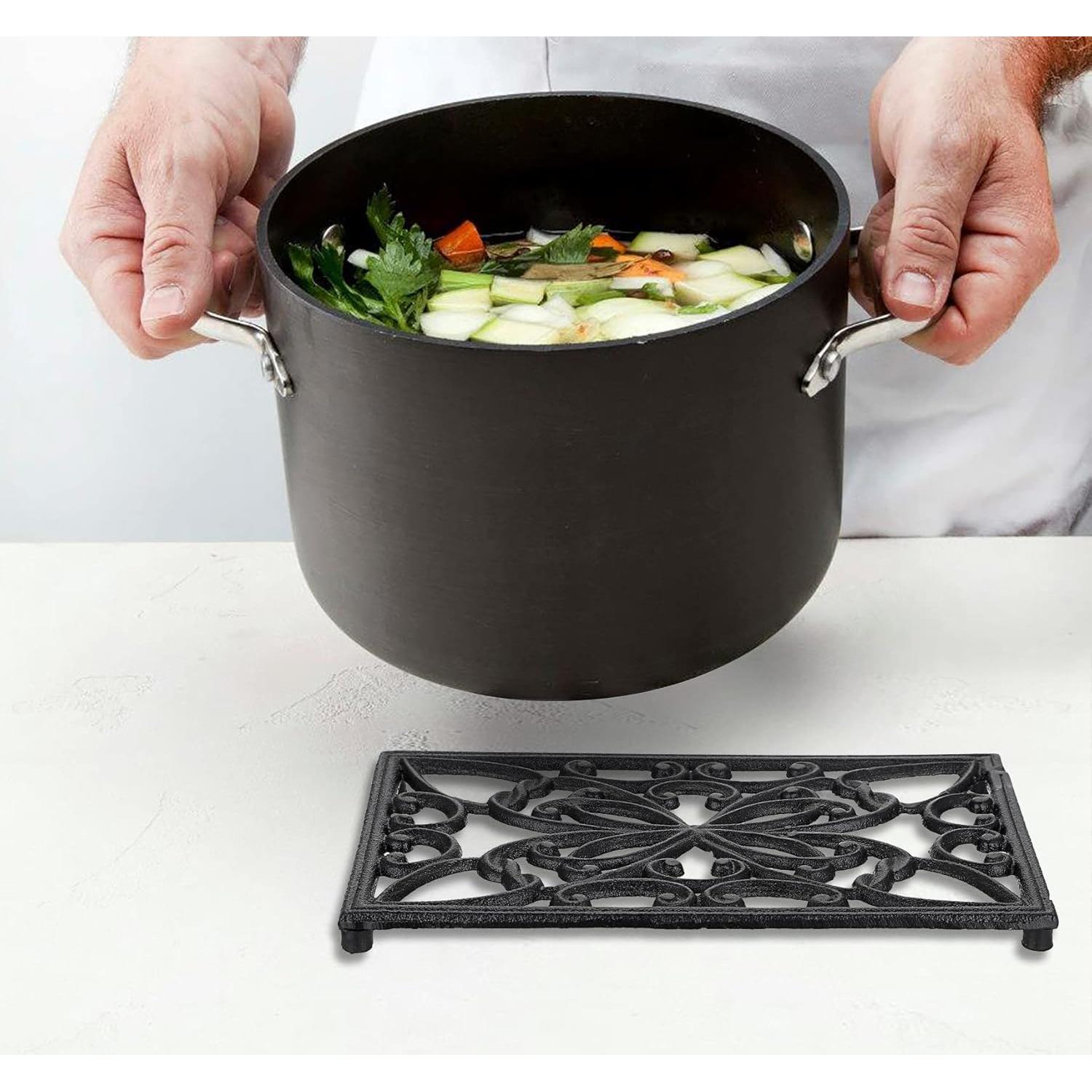 Trivet de Hierro Fundido Sumnacon 2 Piezas 25.5x15.5cm Negro