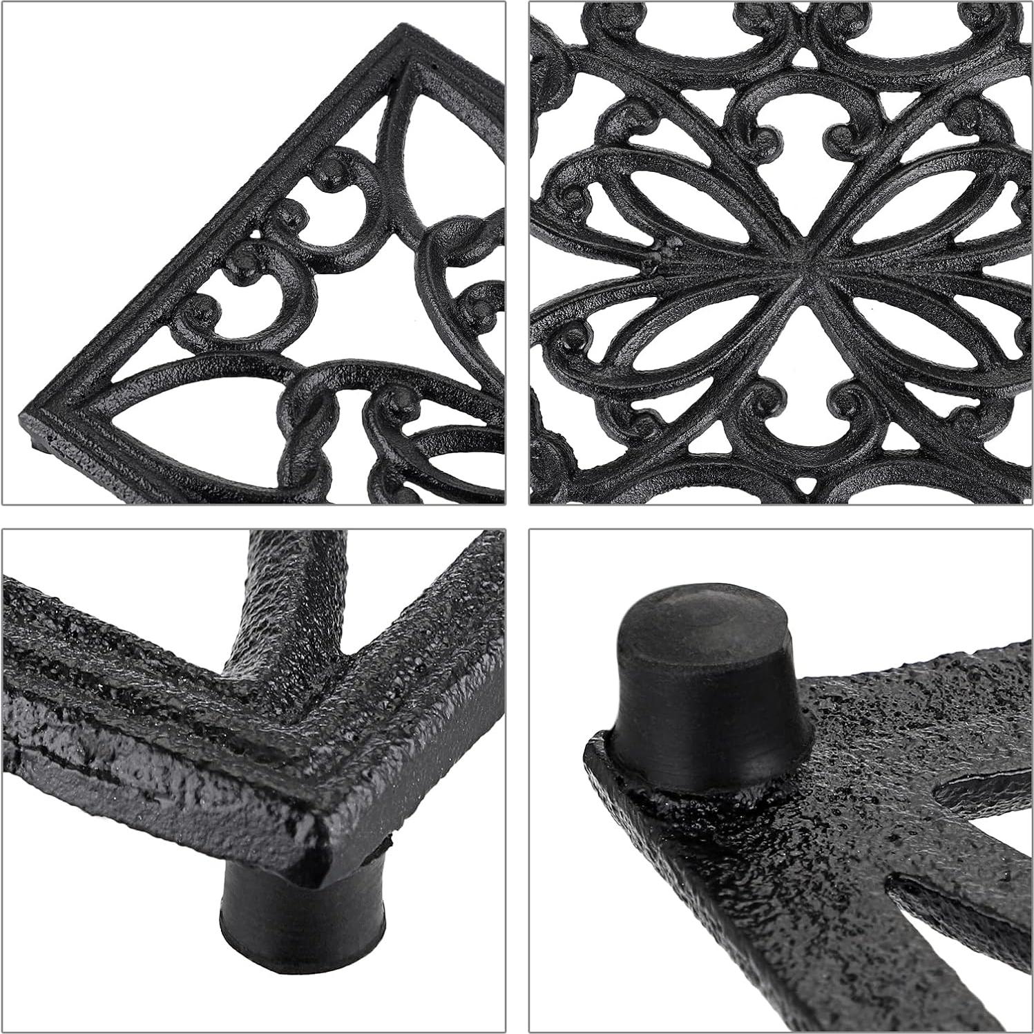 Trivet de Hierro Fundido Sumnacon 2 Piezas 25.5x15.5cm Negro