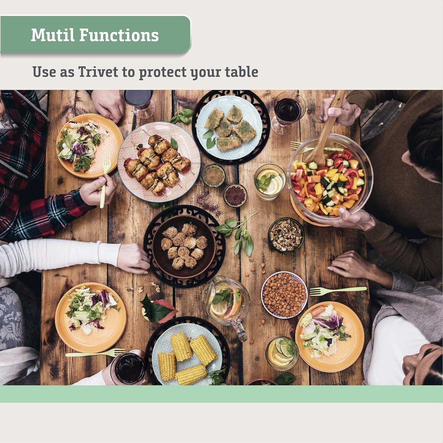 Juego de 3 Posavasos de Silicona Makerstep Negro 19.7 cm