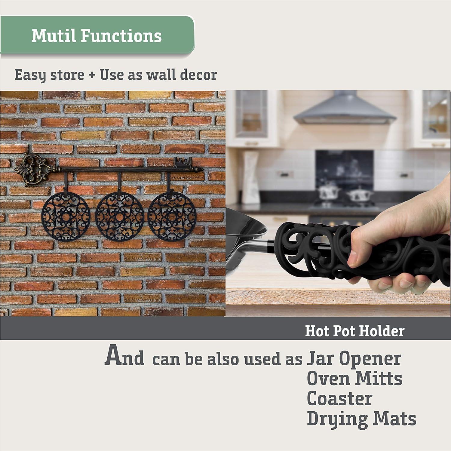 Juego de 3 Posavasos de Silicona Makerstep Negro 19.7 cm