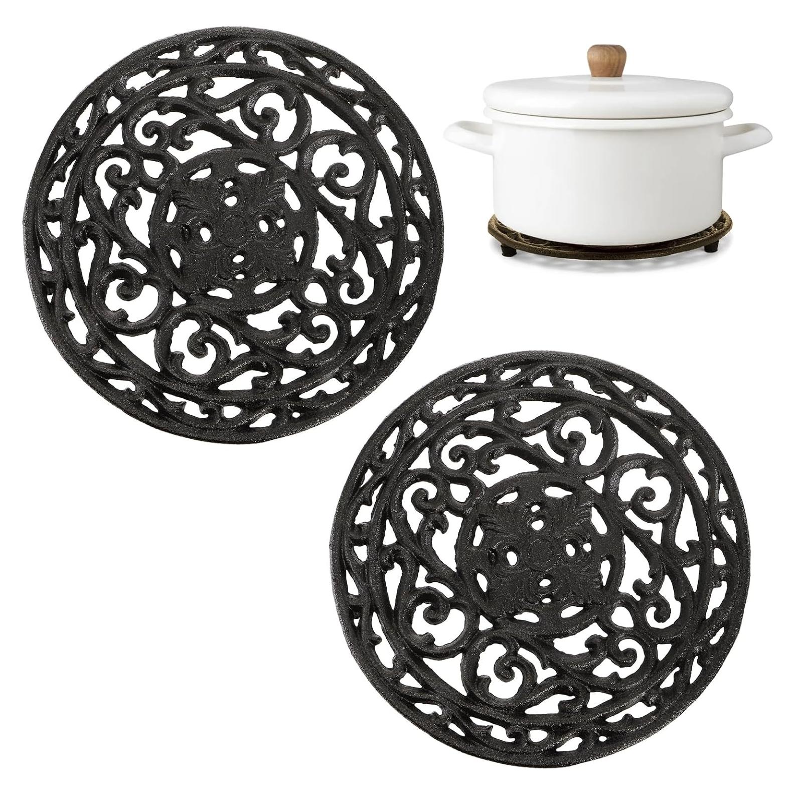 Soporte de Hierro Fundido Nagpew 20.32 cm Redondo - 2 Piezas