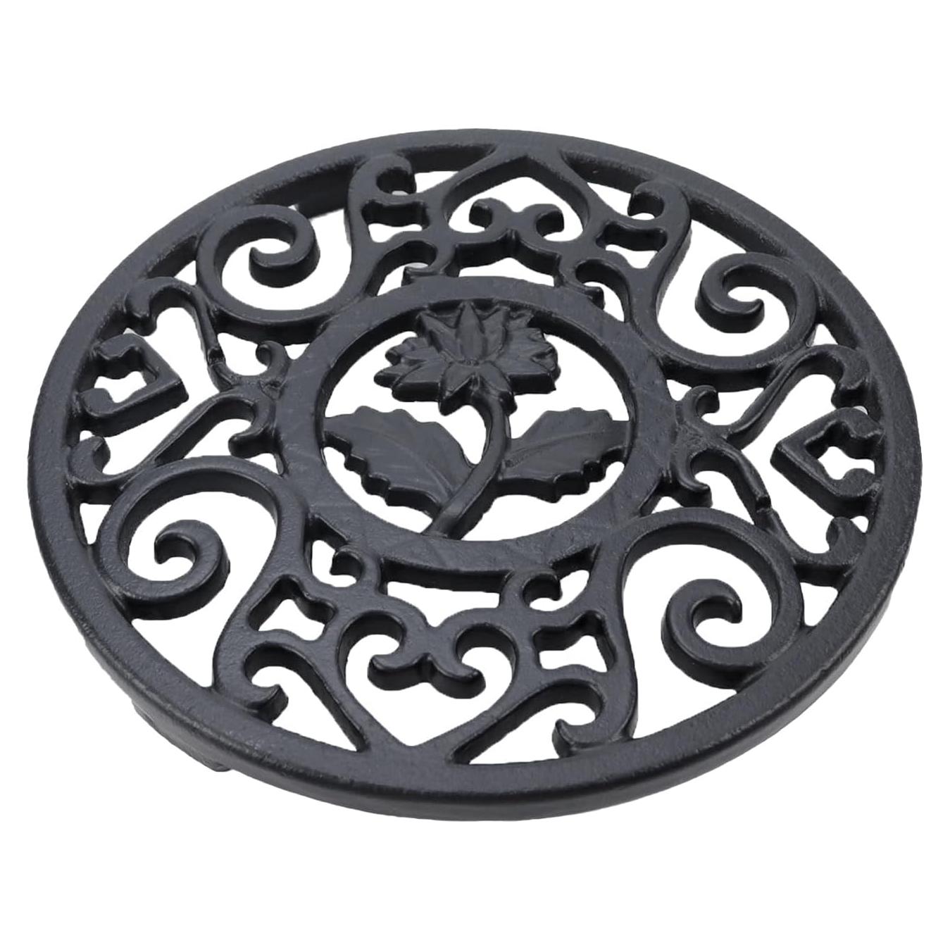 Trivet de Hierro Fundido Antrader Redondo 11.8cm Negro