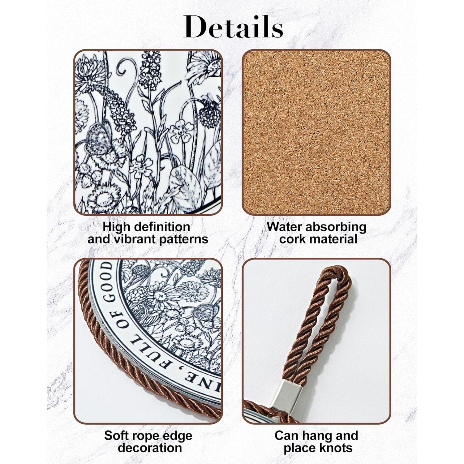 Trivetes de cerámica Gloriousliving 2 Pcs 17.78 cm Redondos