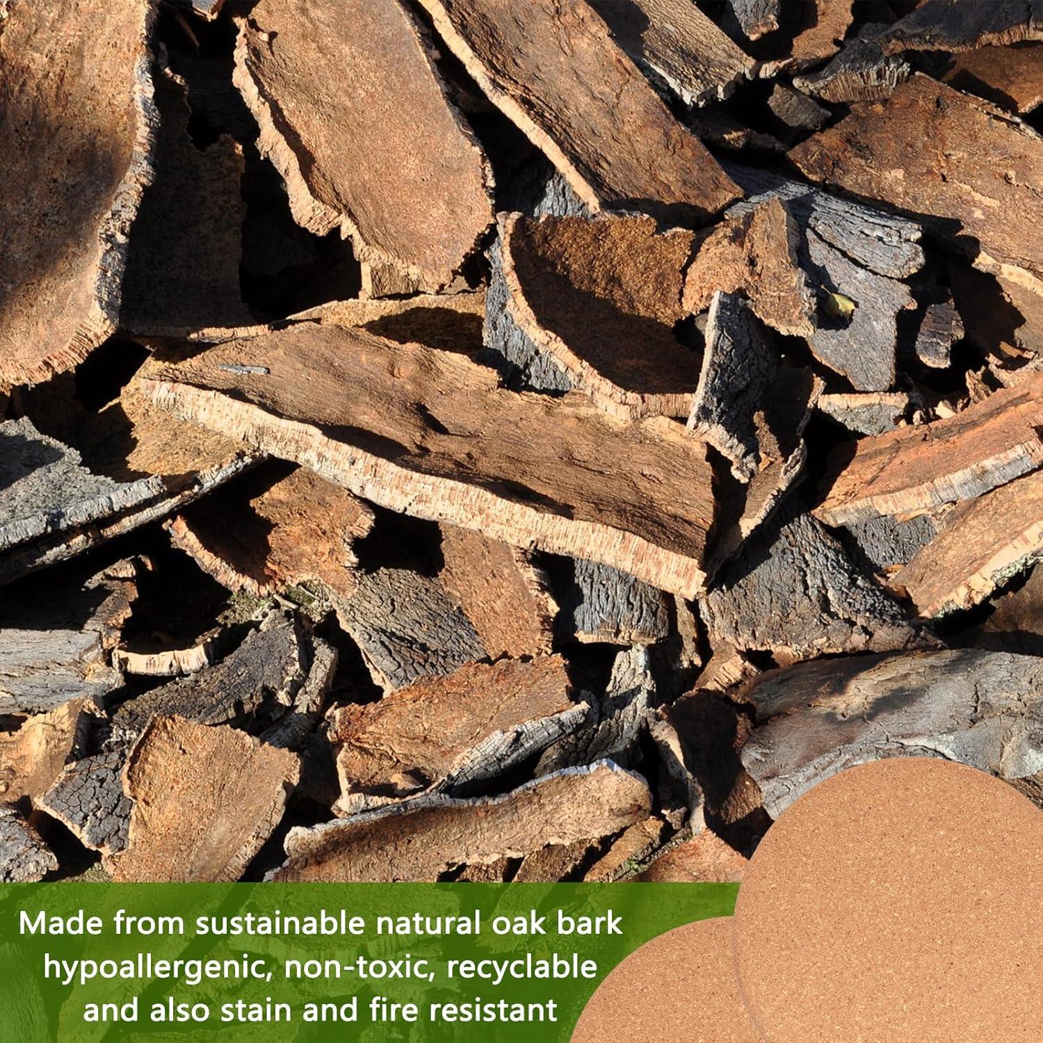 Trivetes de Corcho KITWILD 20 cm Resistentes al Calor - 4 Pcs