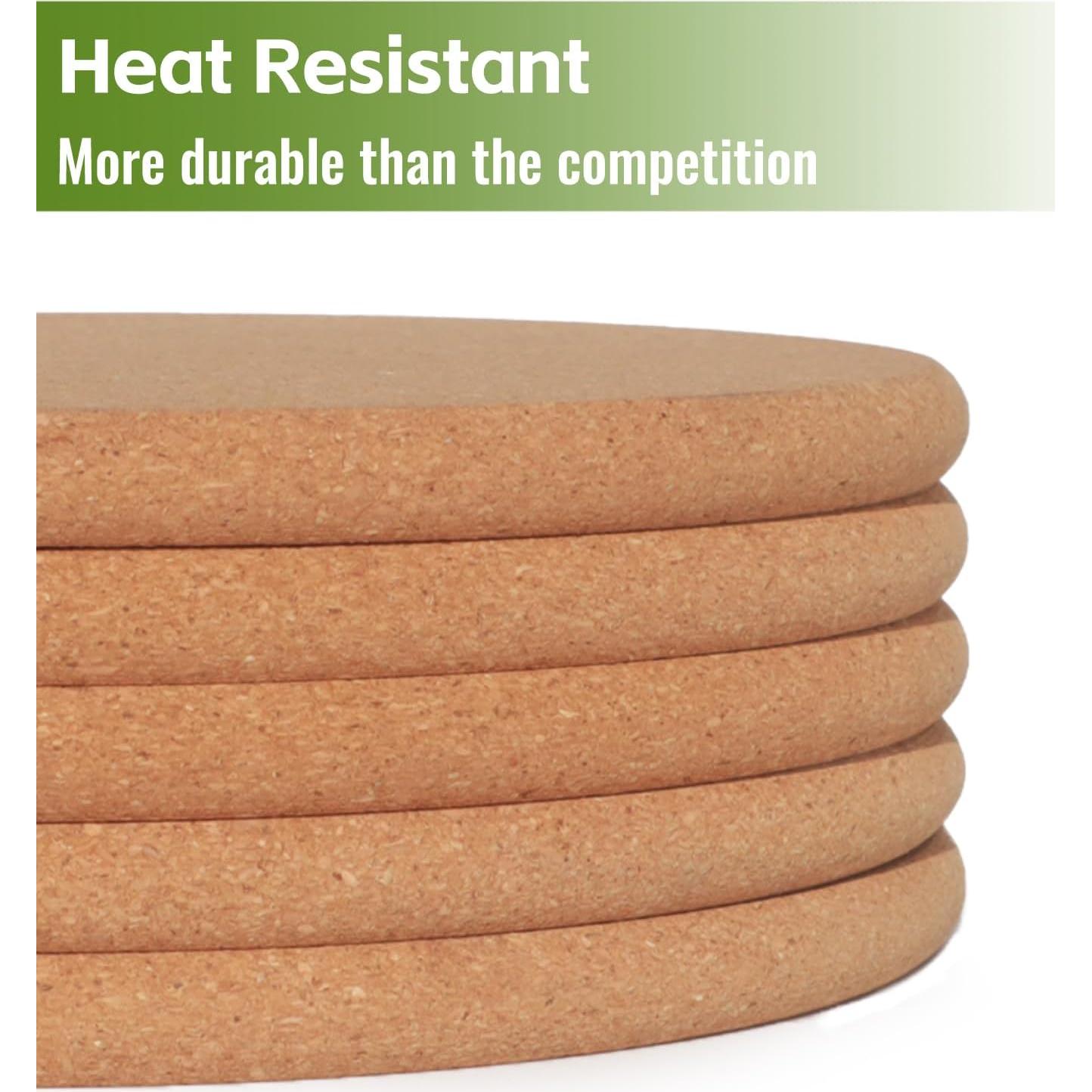 Trivetes de Corcho KITWILD 20 cm Resistentes al Calor - 4 Pcs