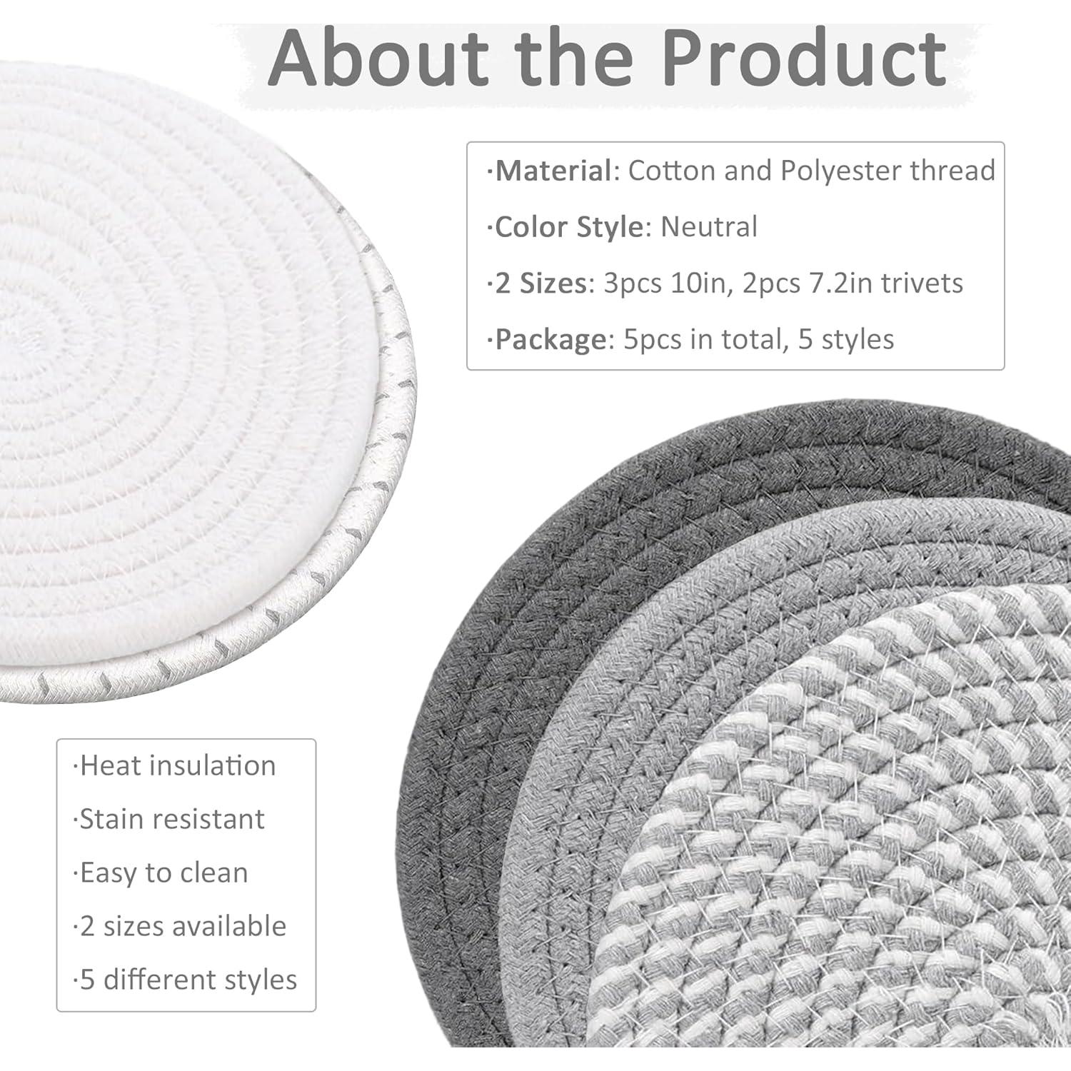 Juego de 5 manteles individuales ATREFUU 25.4cm y 18.3cm