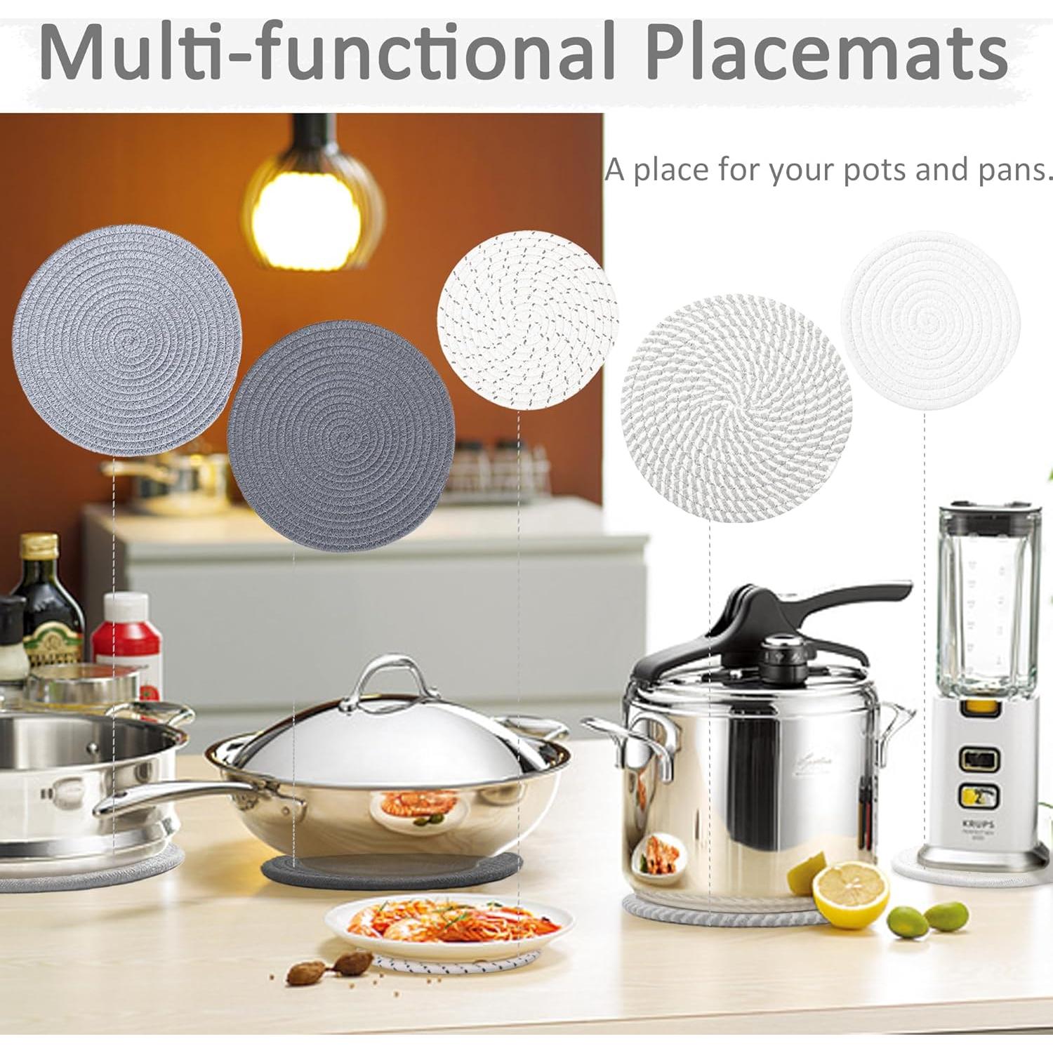 Juego de 5 manteles individuales ATREFUU 25.4cm y 18.3cm