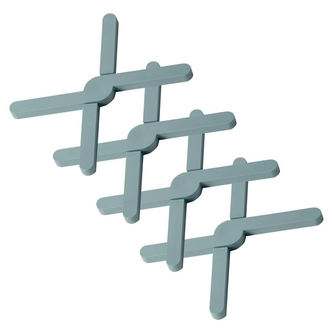 Trivetes de Silicona Plegables Genérico 4 PCS Gris Piedra