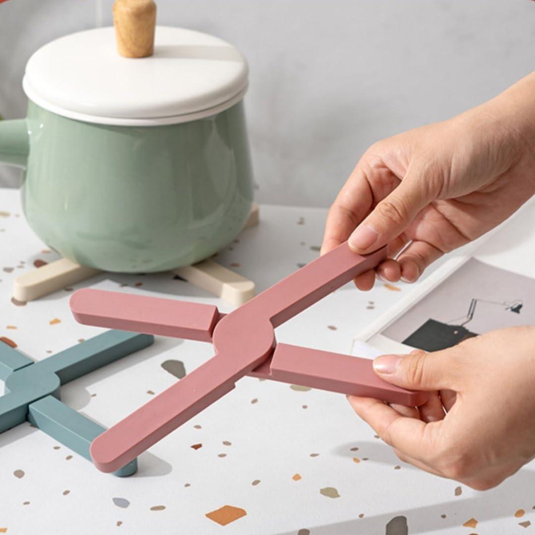 Trivetes de Silicona Plegables Genérico 4 PCS Gris Piedra