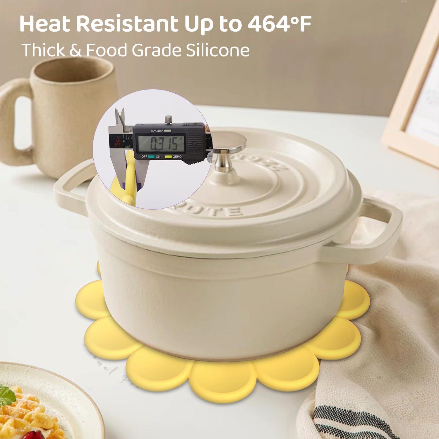 Trivete de Silicona HUISIOU Grande Amarillo Antideslizante