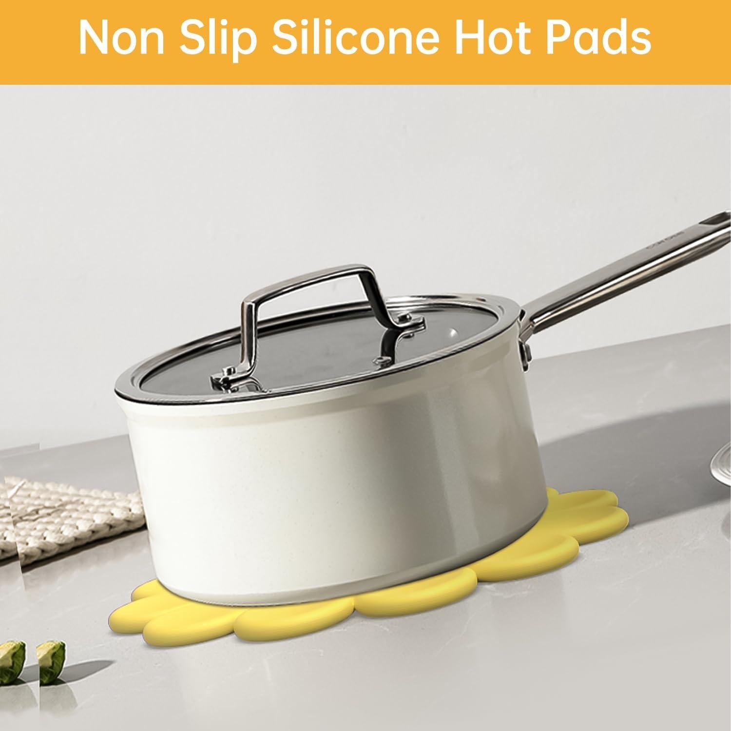 Trivete de Silicona HUISIOU Grande Amarillo Antideslizante