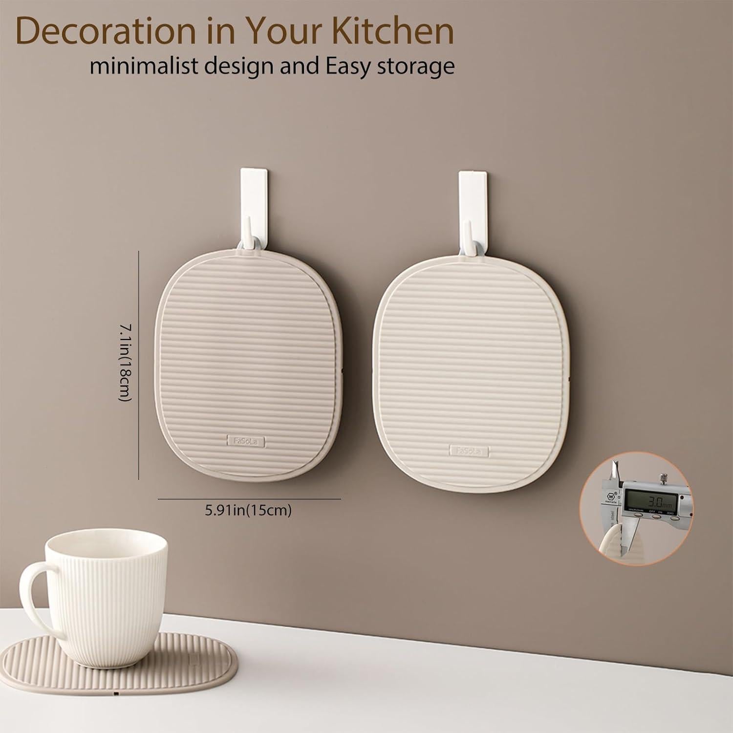 Alfombrilla de Silicona Antideslizante HXTDZSWHE 17.8x15cm 2 Piezas