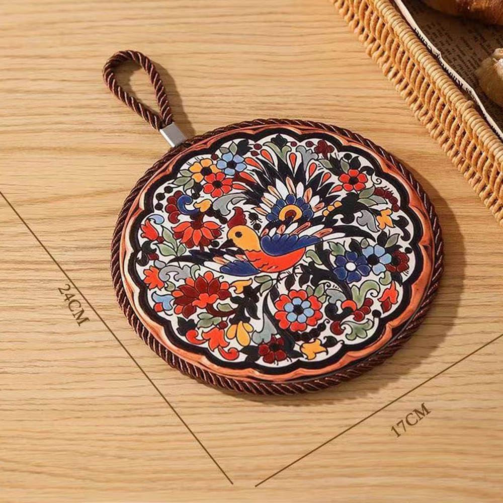 Trivetes de cerámica JGZTJXNK 17 cm con diseño de pájaros