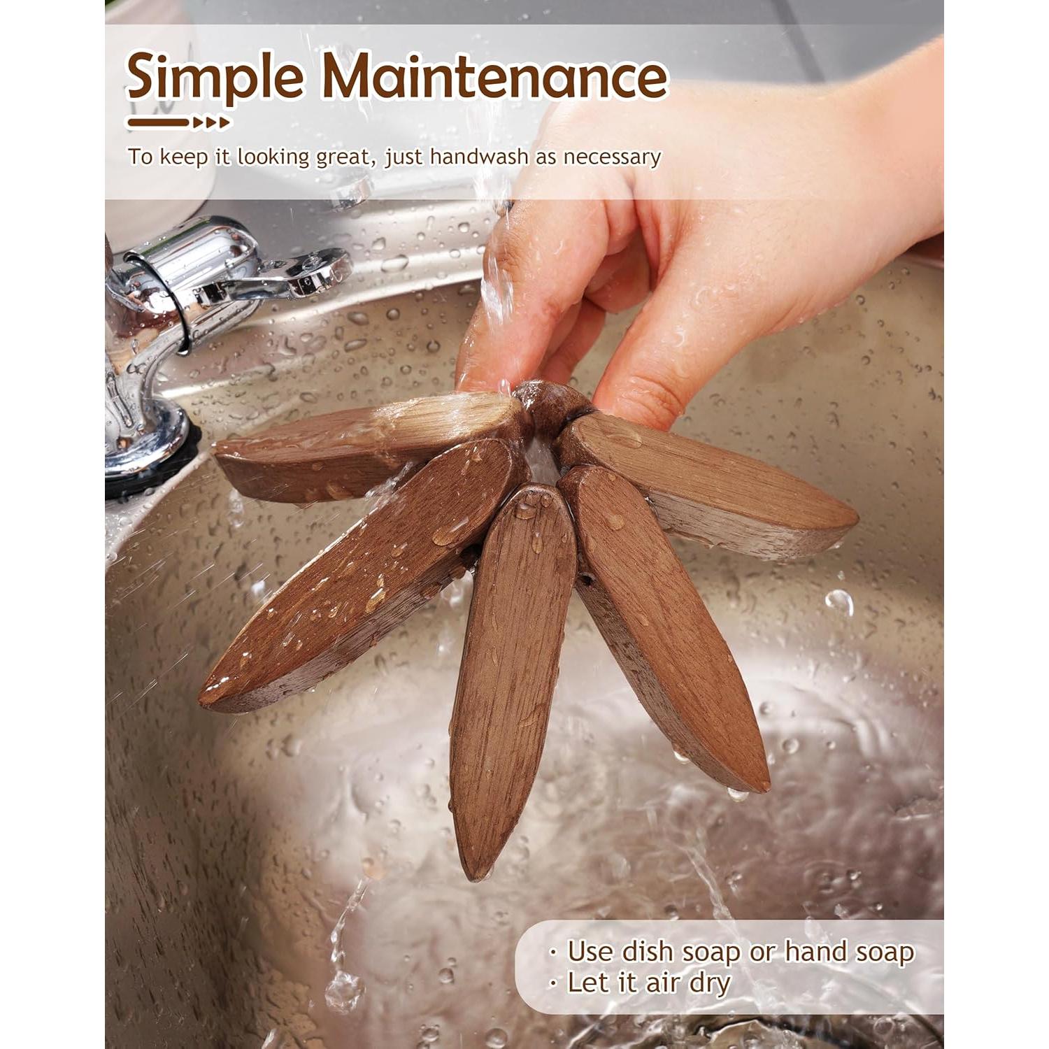 Trivetes de Madera FONYICK 20 cm Aislantes y Decorativos 4PCS