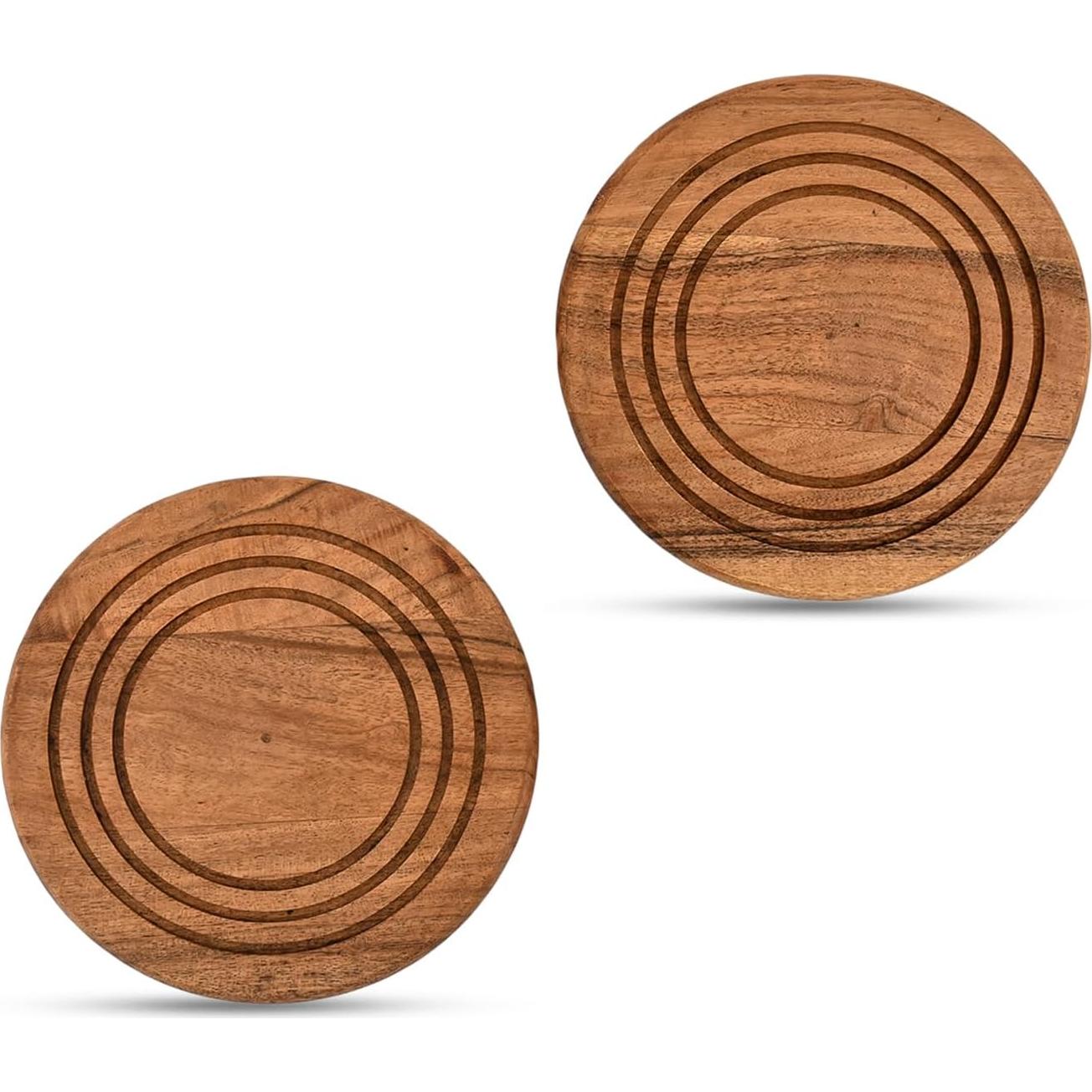 Trivet de Madera de Acacia EDHAS Juego de 2 - 17.78 cm