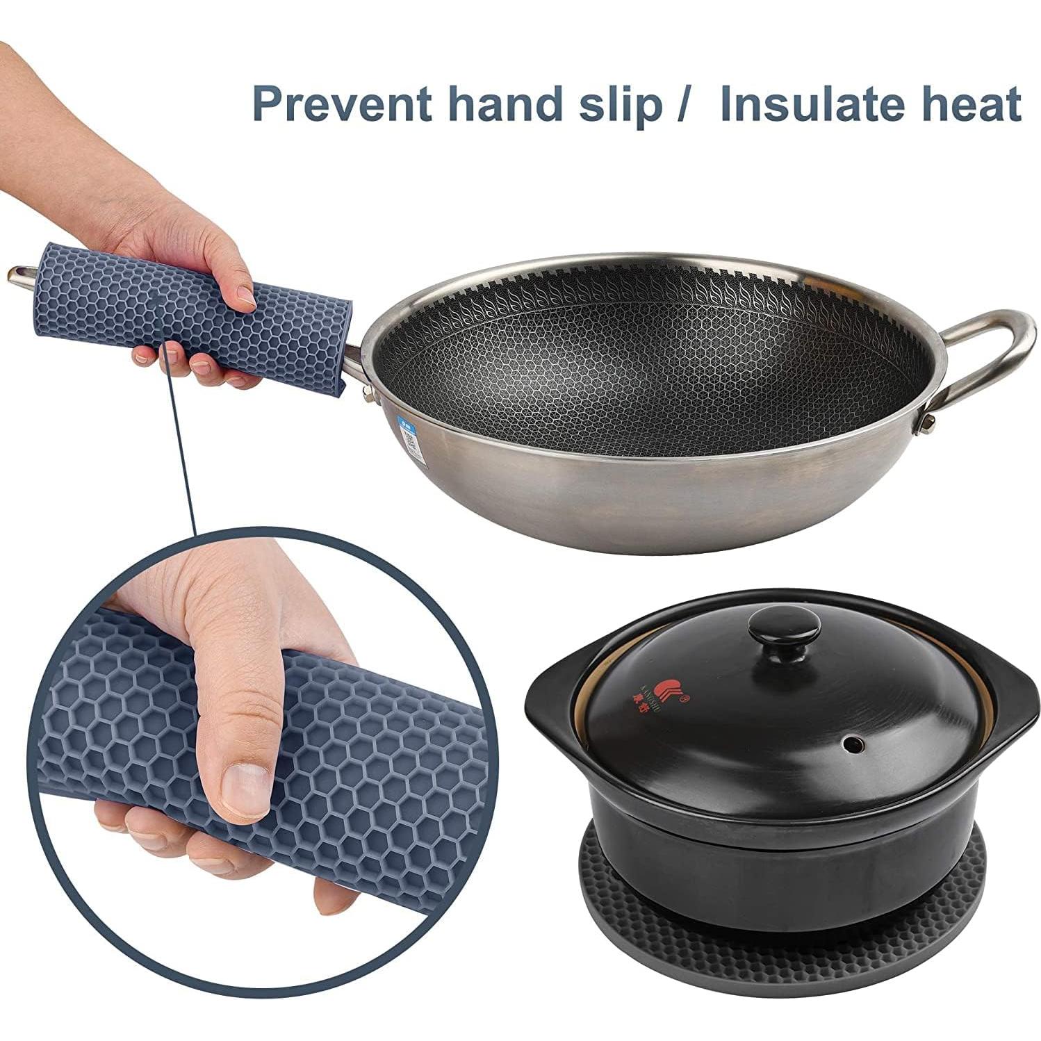 Trivetes de Silicona Hotsyang 4 Pcs Cuadrados Resistentes al Calor