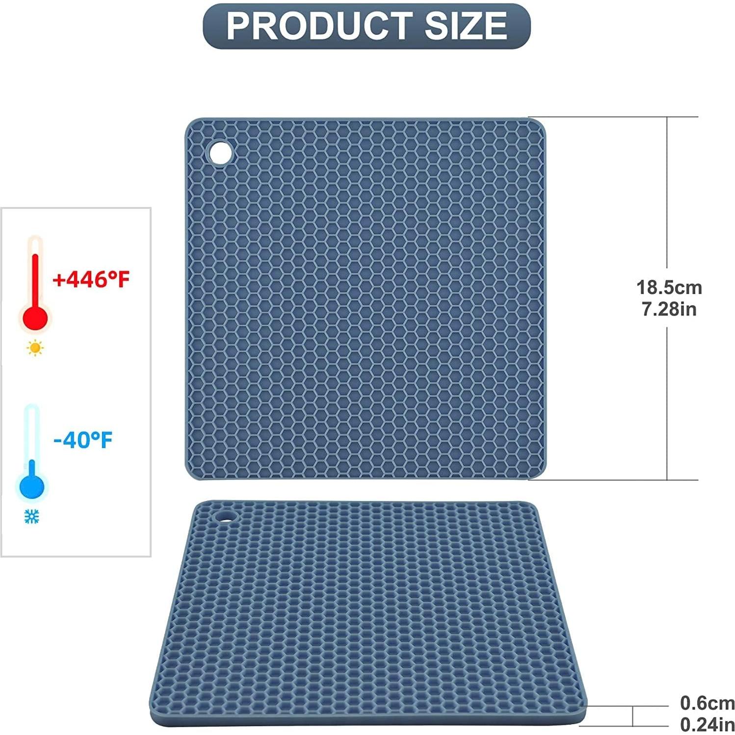 Trivetes de Silicona Hotsyang 4 Pcs Cuadrados Resistentes al Calor