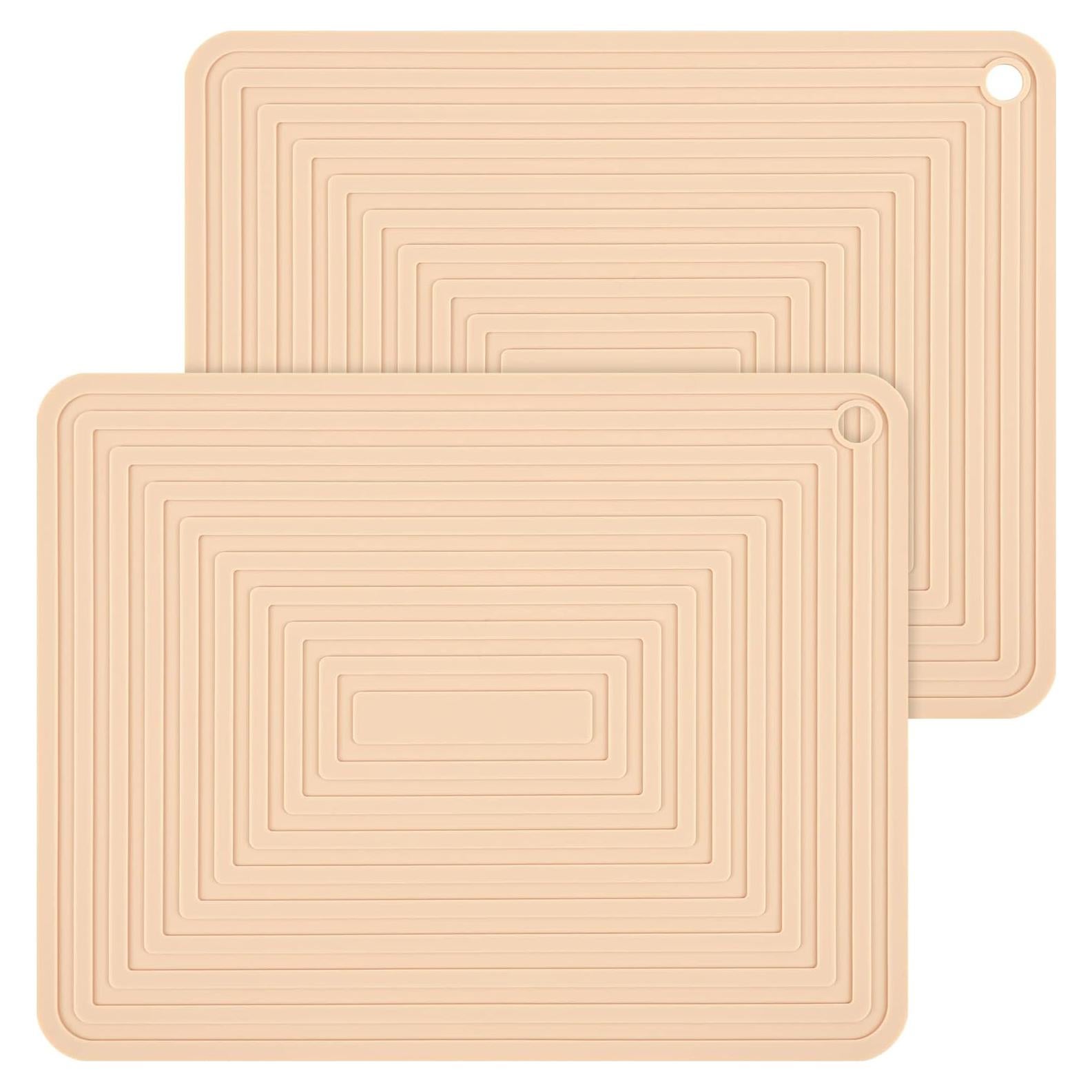 Trivetes de Silicona SPUVGVC 2 Piezas Beige Antideslizantes