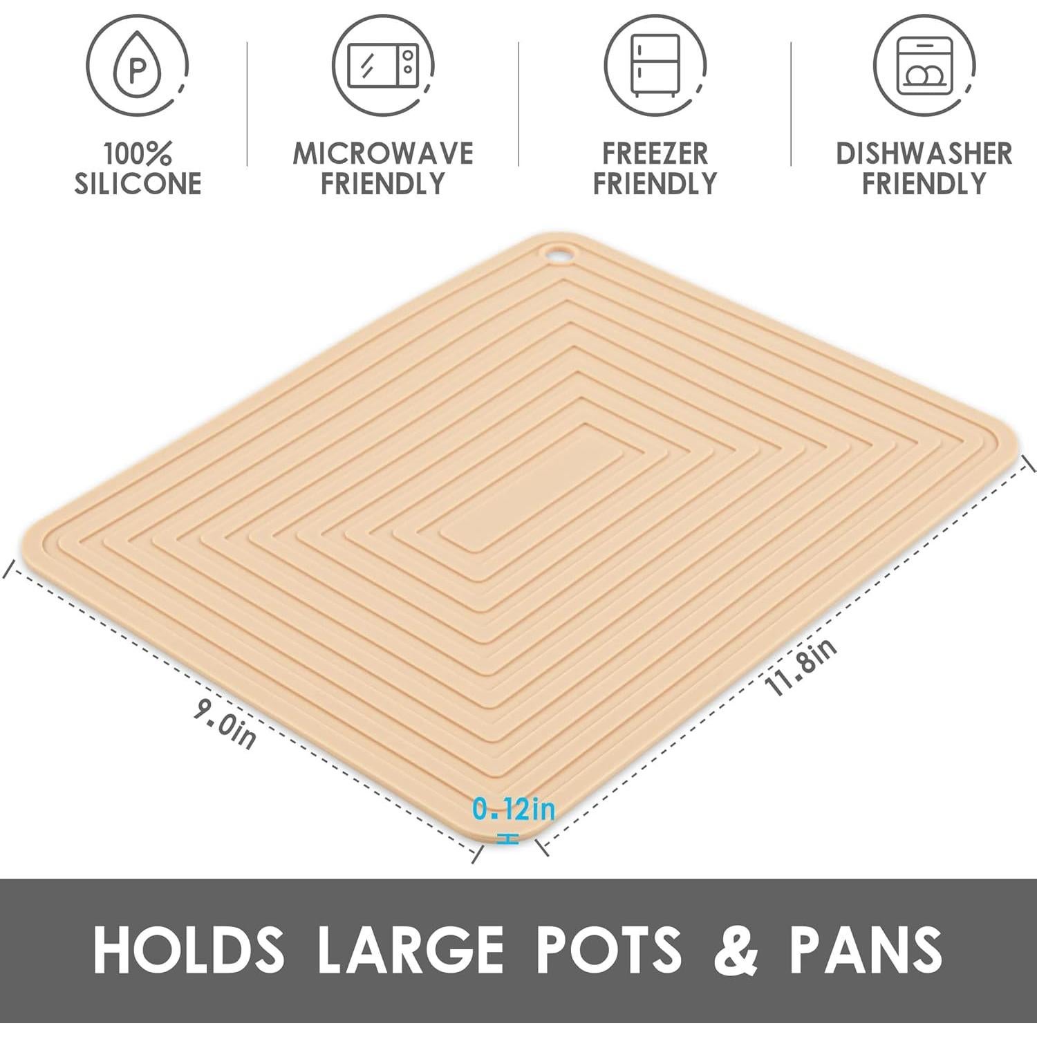 Trivetes de Silicona SPUVGVC 2 Piezas Beige Antideslizantes