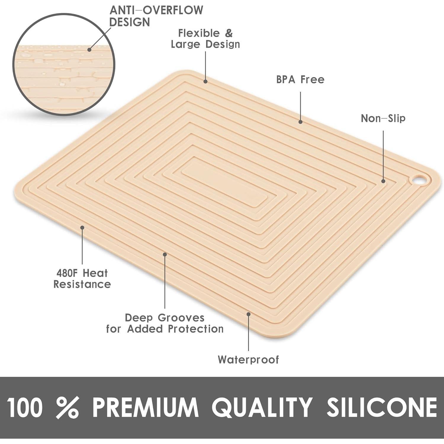 Trivetes de Silicona SPUVGVC 2 Piezas Beige Antideslizantes