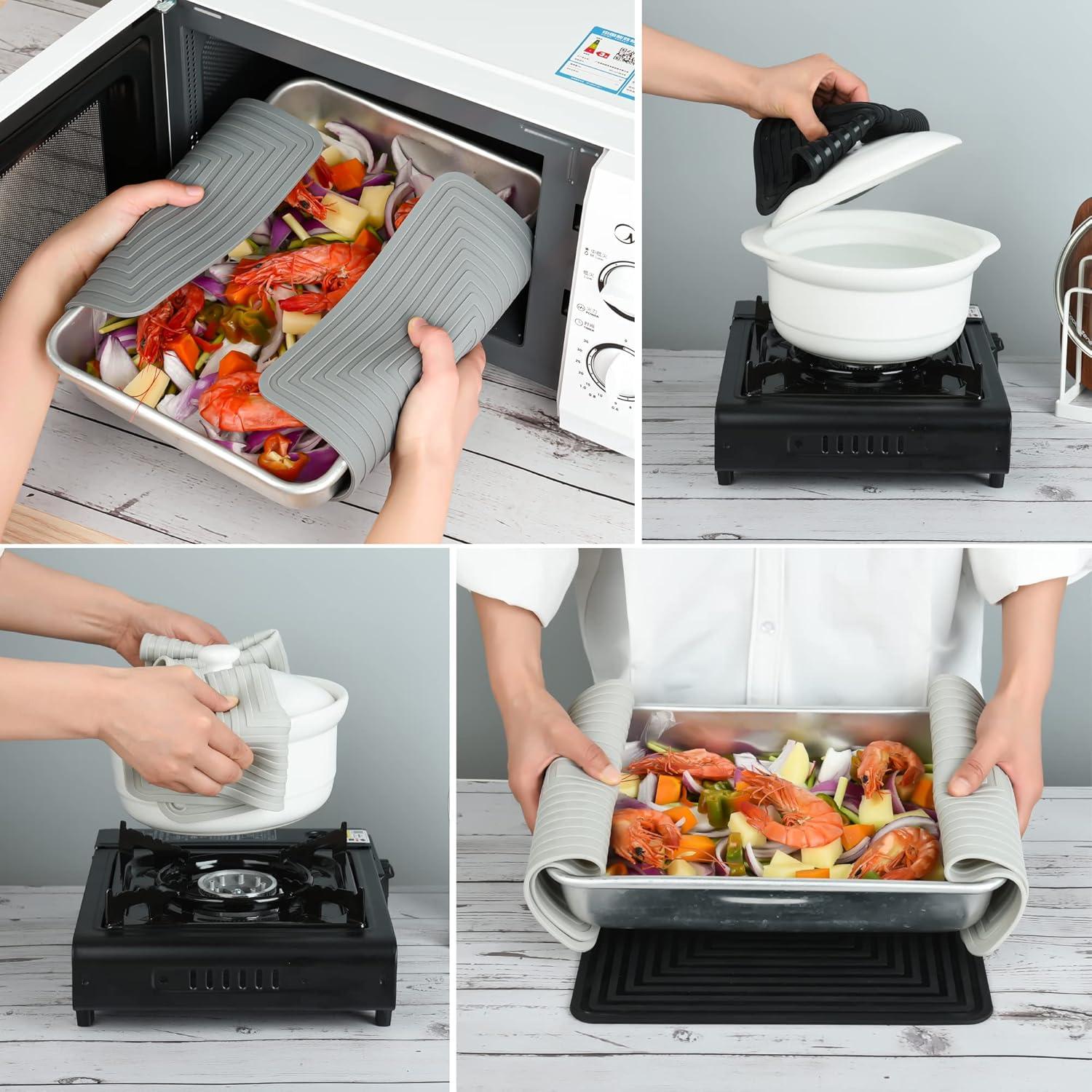 Trivetes de Silicona SPUVGVC 2 Piezas Beige Antideslizantes