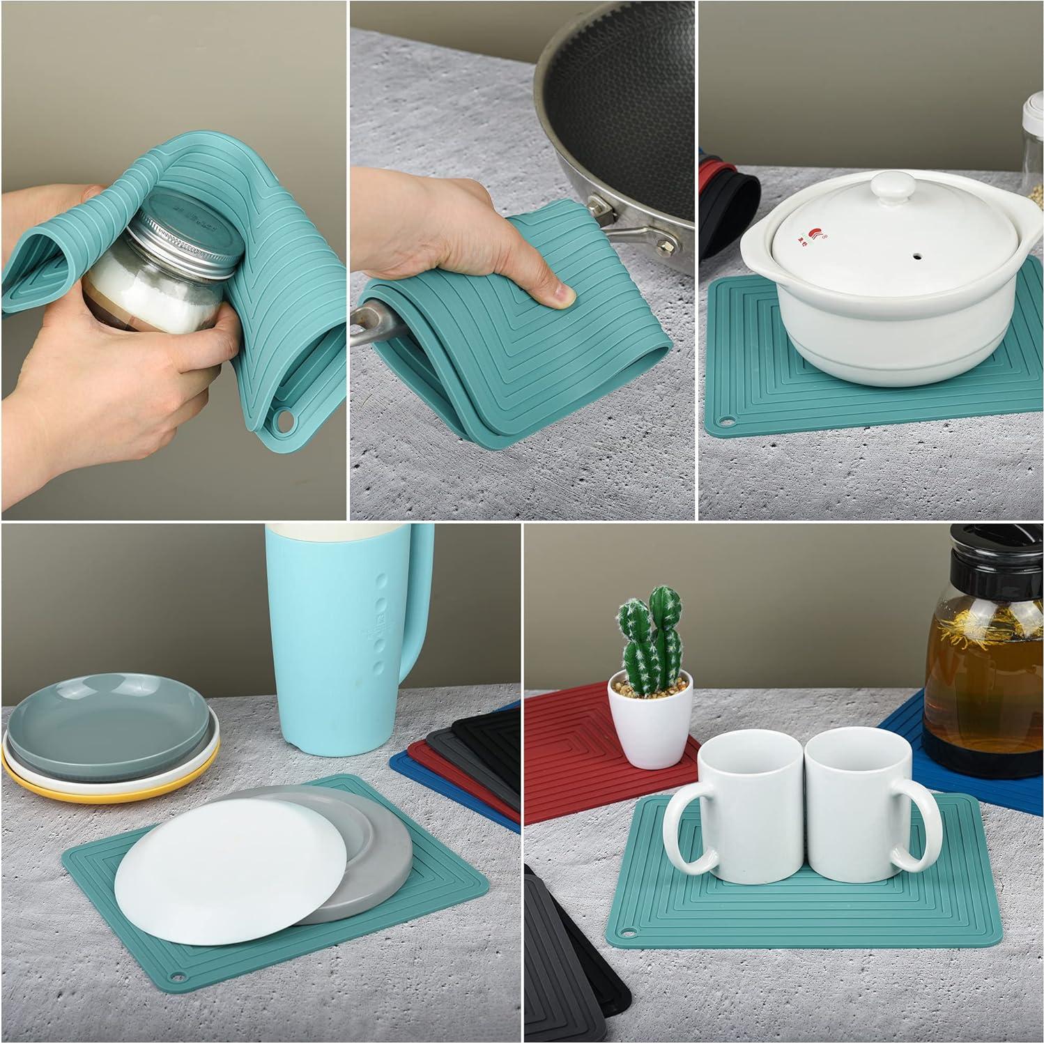 Trivetes de Silicona Smithcraft Teal 30x22.9 cm, Set 2 Piezas