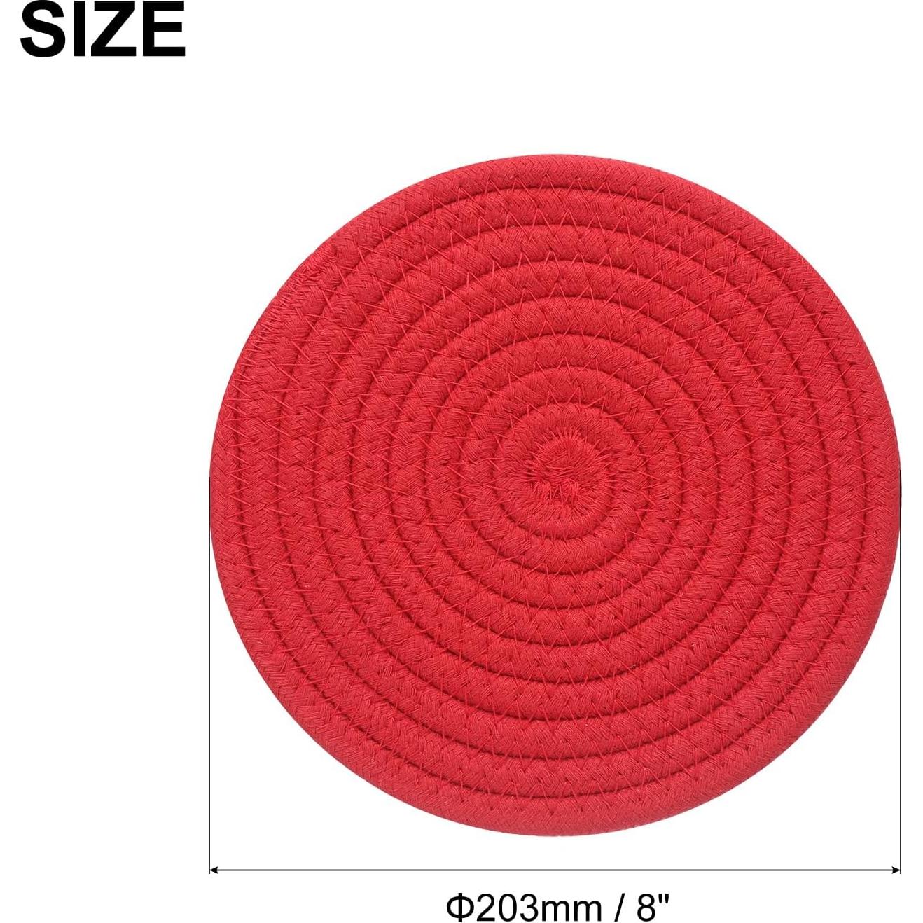 Trivets de Algodón Rojos uxcell 20.32 cm - 5 Piezas Resistentes al Calor