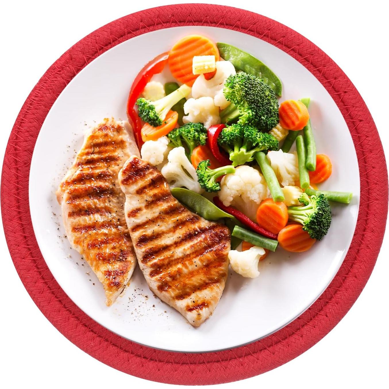 Trivets de Algodón Rojos uxcell 20.32 cm - 5 Piezas Resistentes al Calor