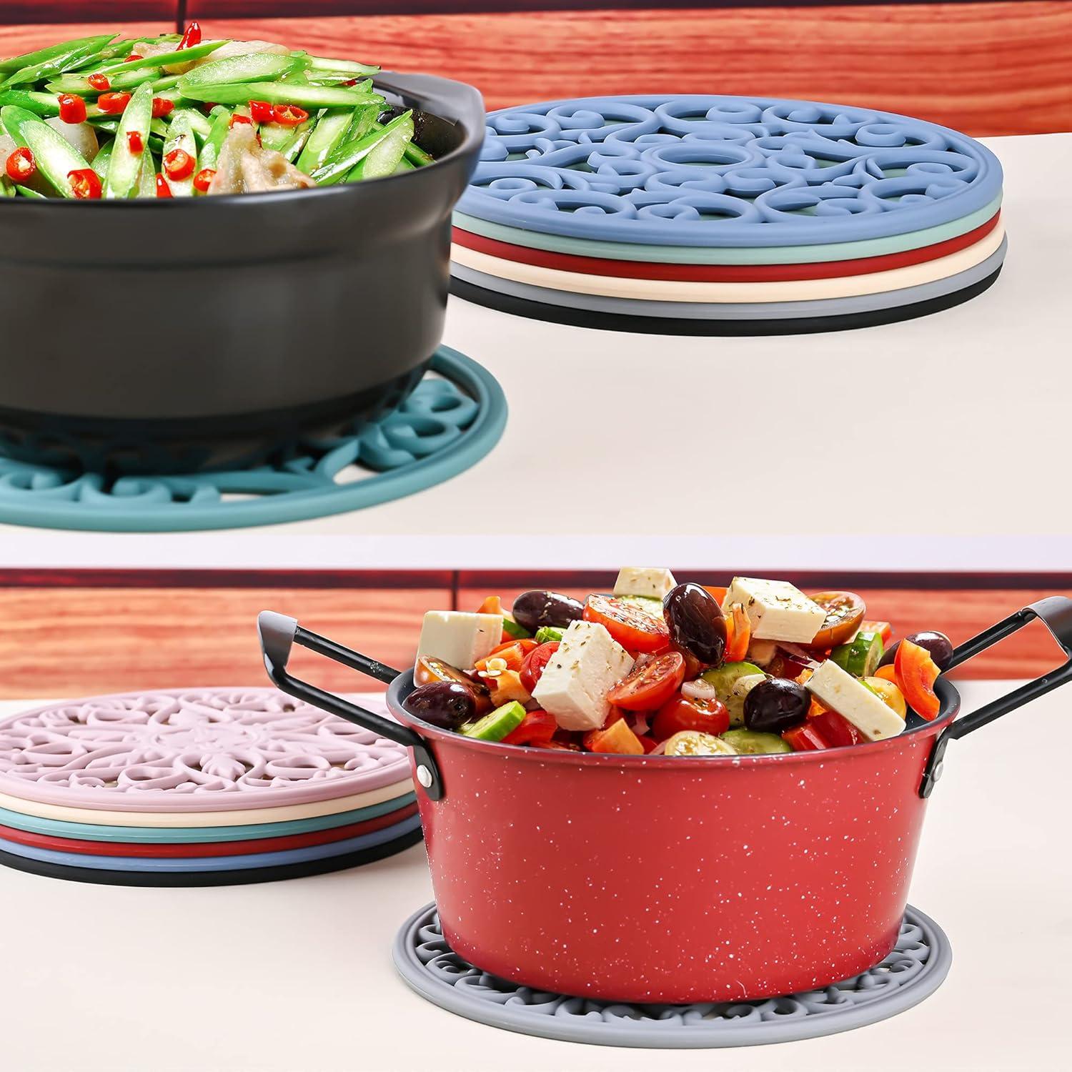 Set de 3 Trivetes de Silicona Smithcraft Blancos Antideslizantes